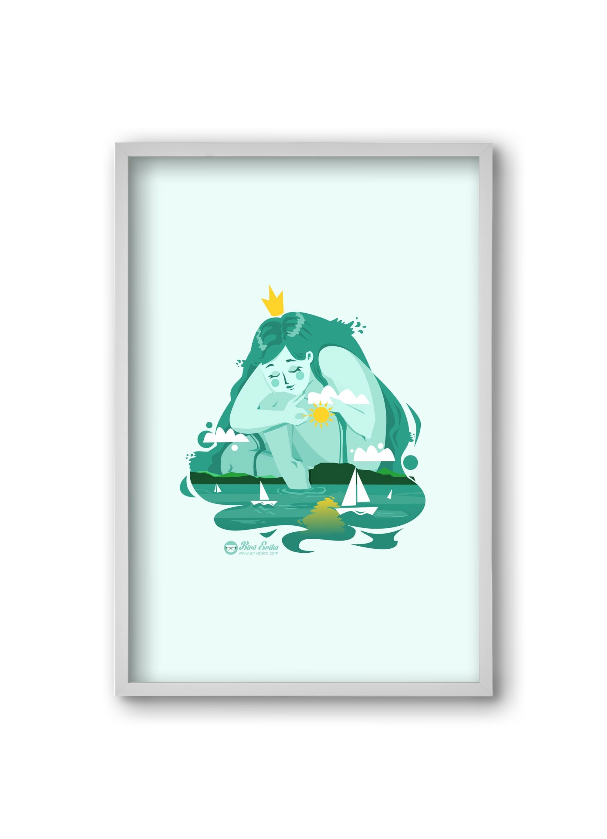 Balaton, 20x30 cm (20x30 cm), Fehér keret