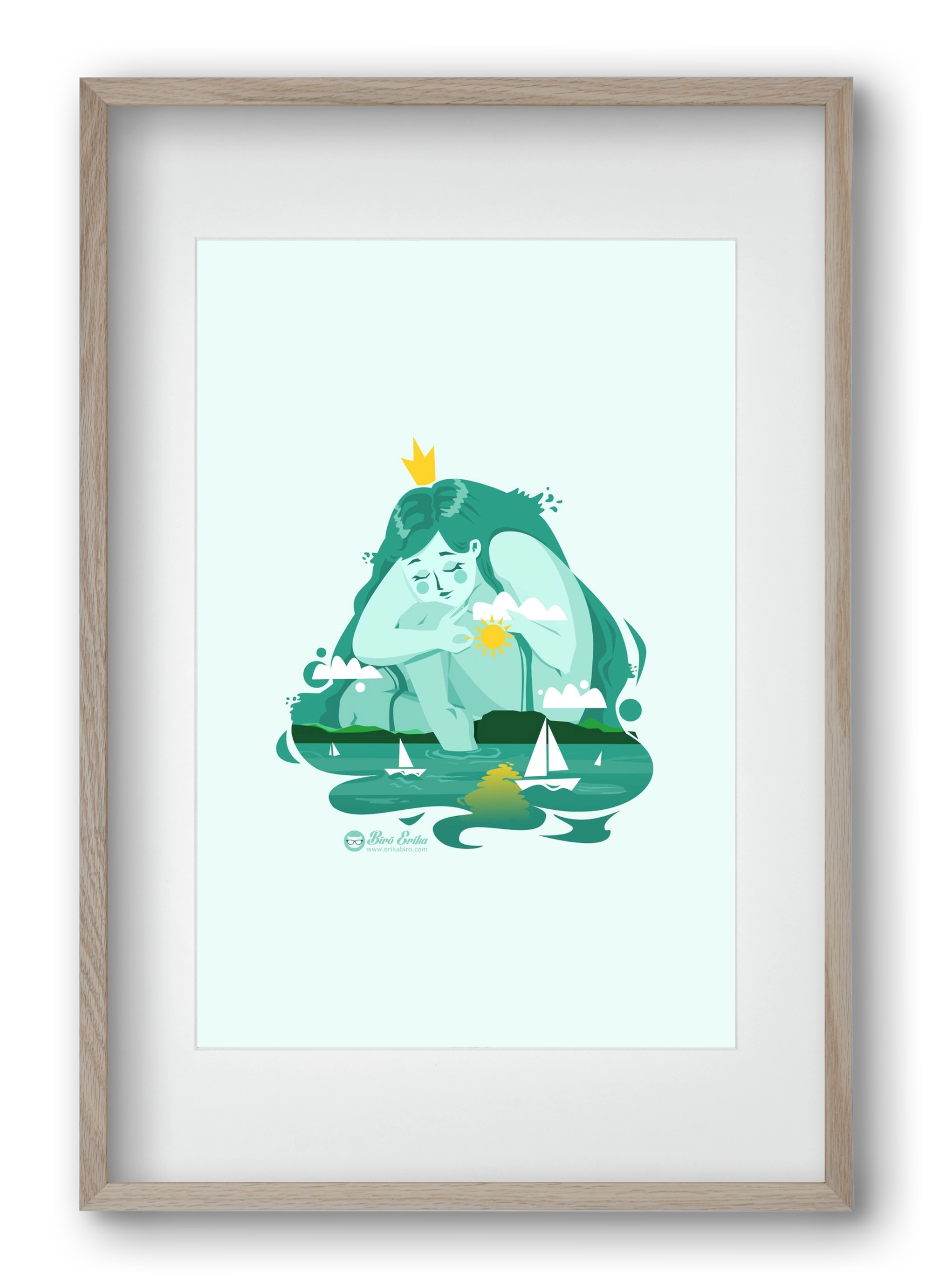 Balaton, 40x60 cm (30x45 cm), Tölgy keret, paszpartuval