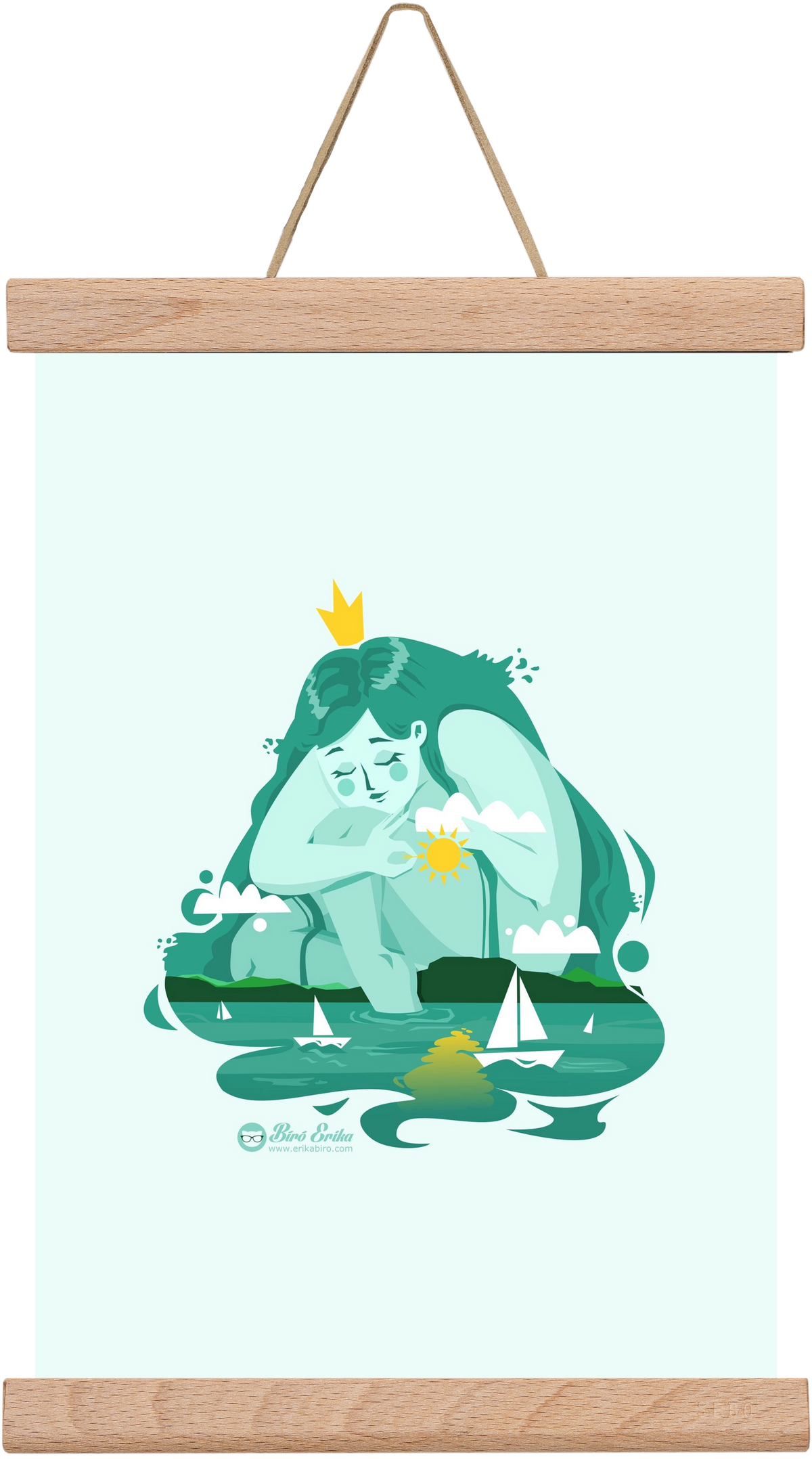 Balaton, 20x30 cm (20x30 cm), Tölgy akasztó