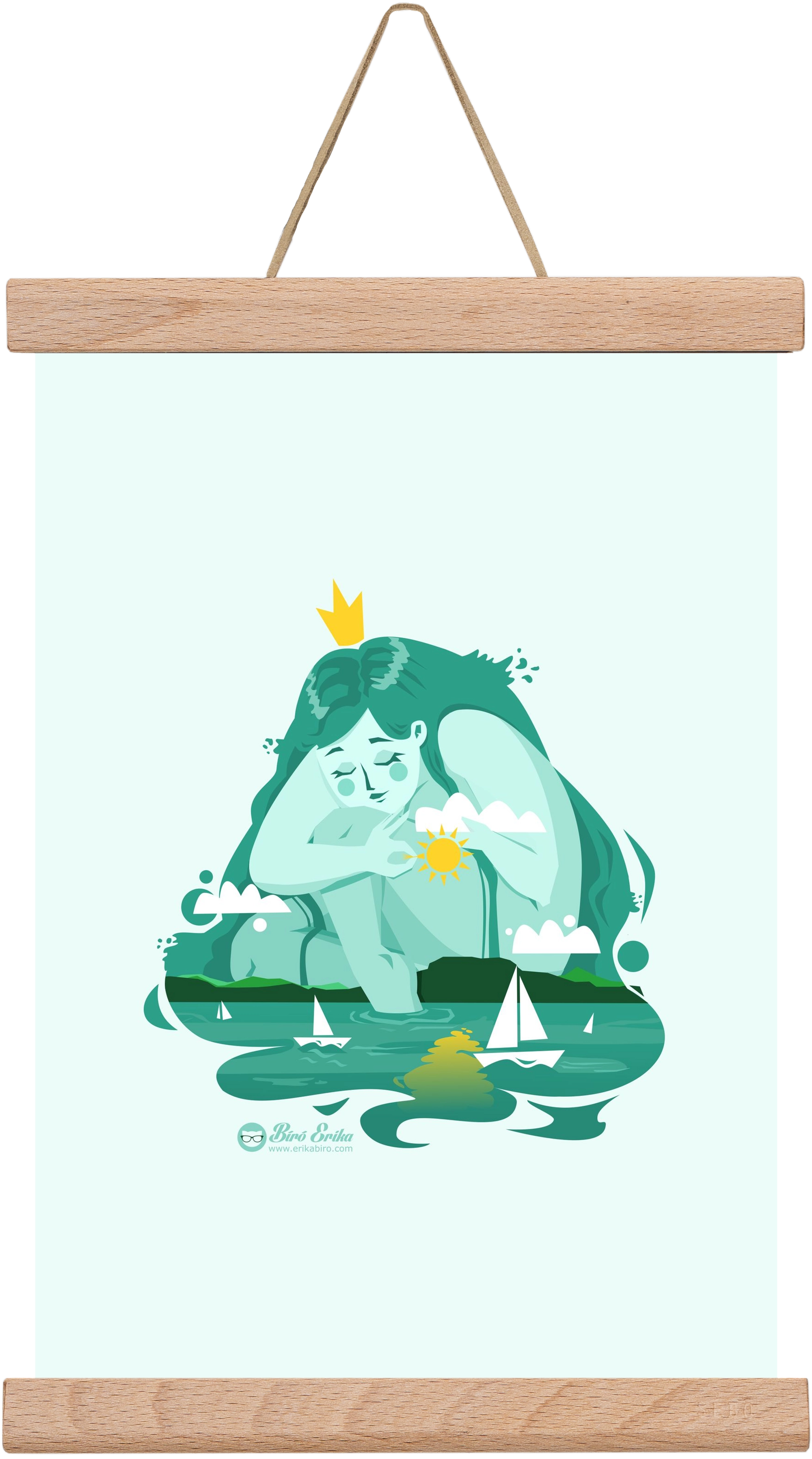 Balaton, 20x30 cm (20x30 cm), Tölgy akasztó