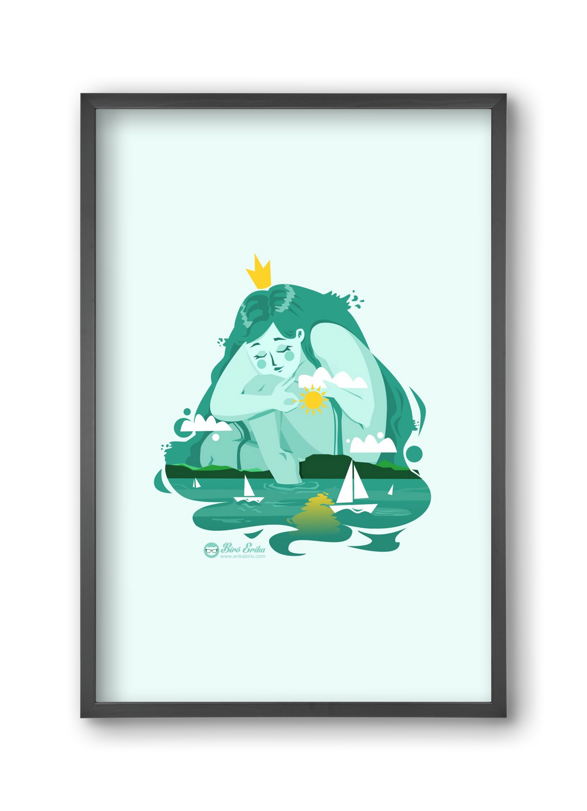 Balaton, 30x45 cm (30x45 cm), Fekete keret