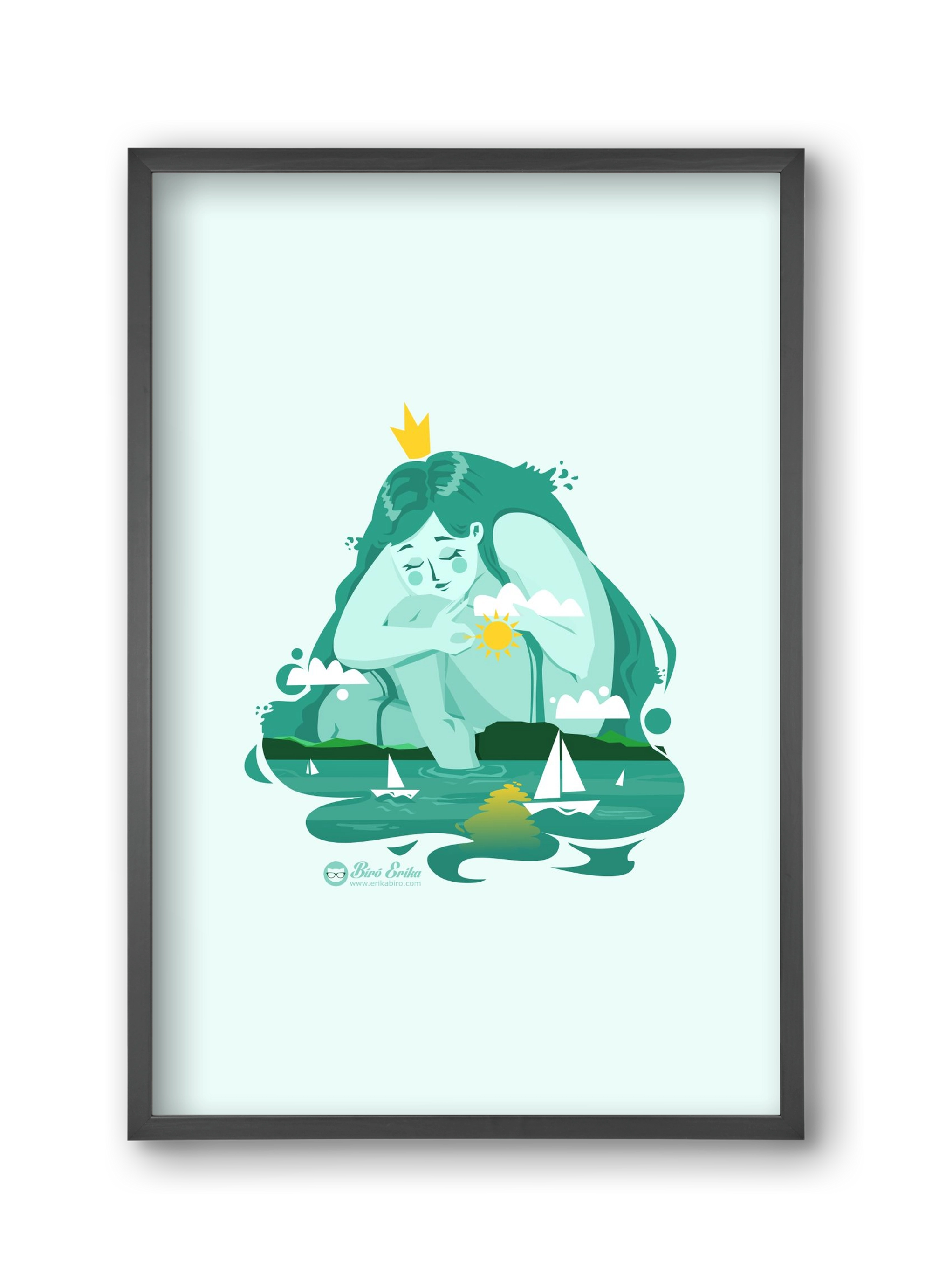 Balaton, 30x45 cm (30x45 cm), Fekete keret