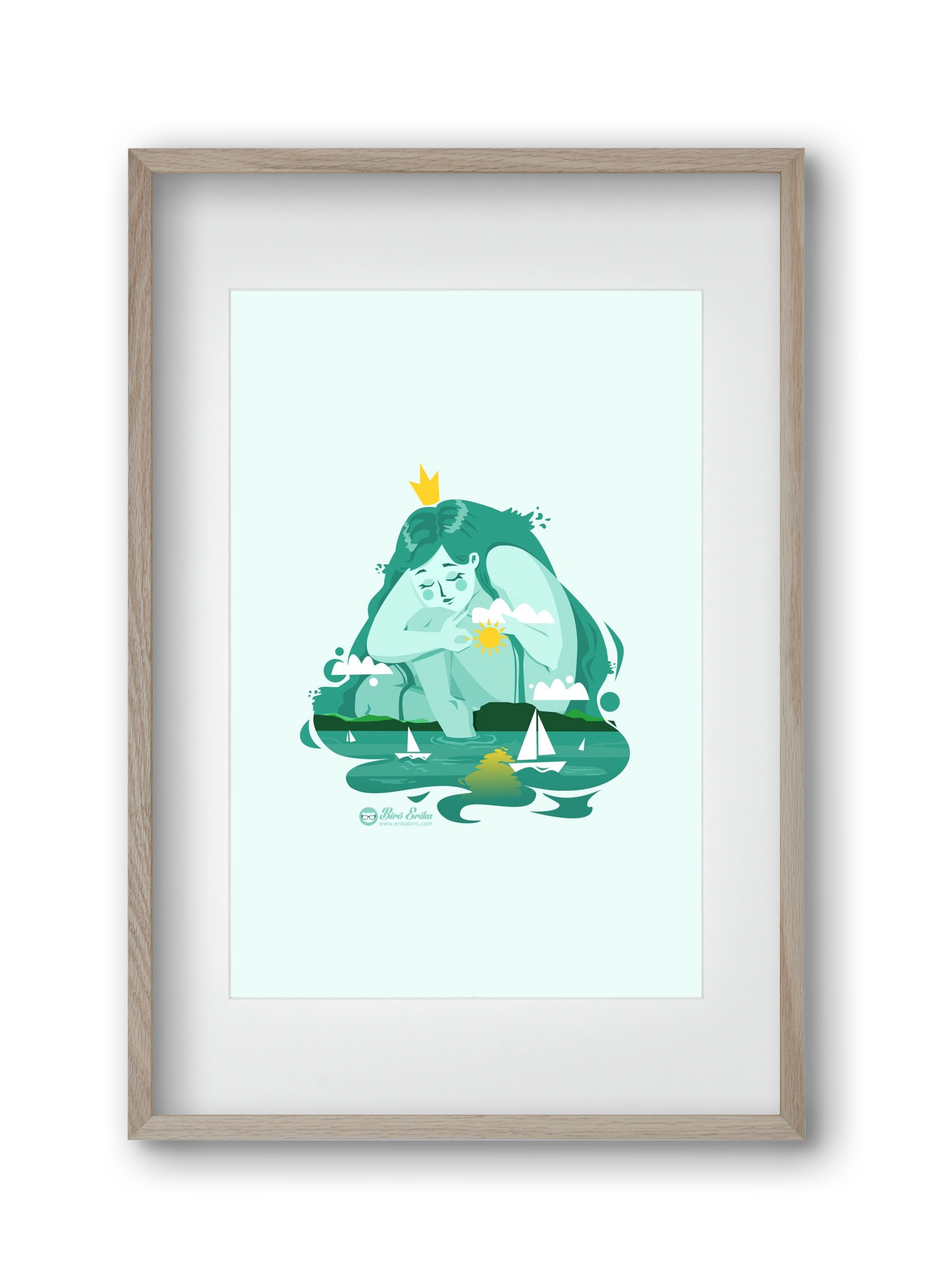 Balaton, 30x45 cm (20x30 cm), Tölgy keret, paszpartuval