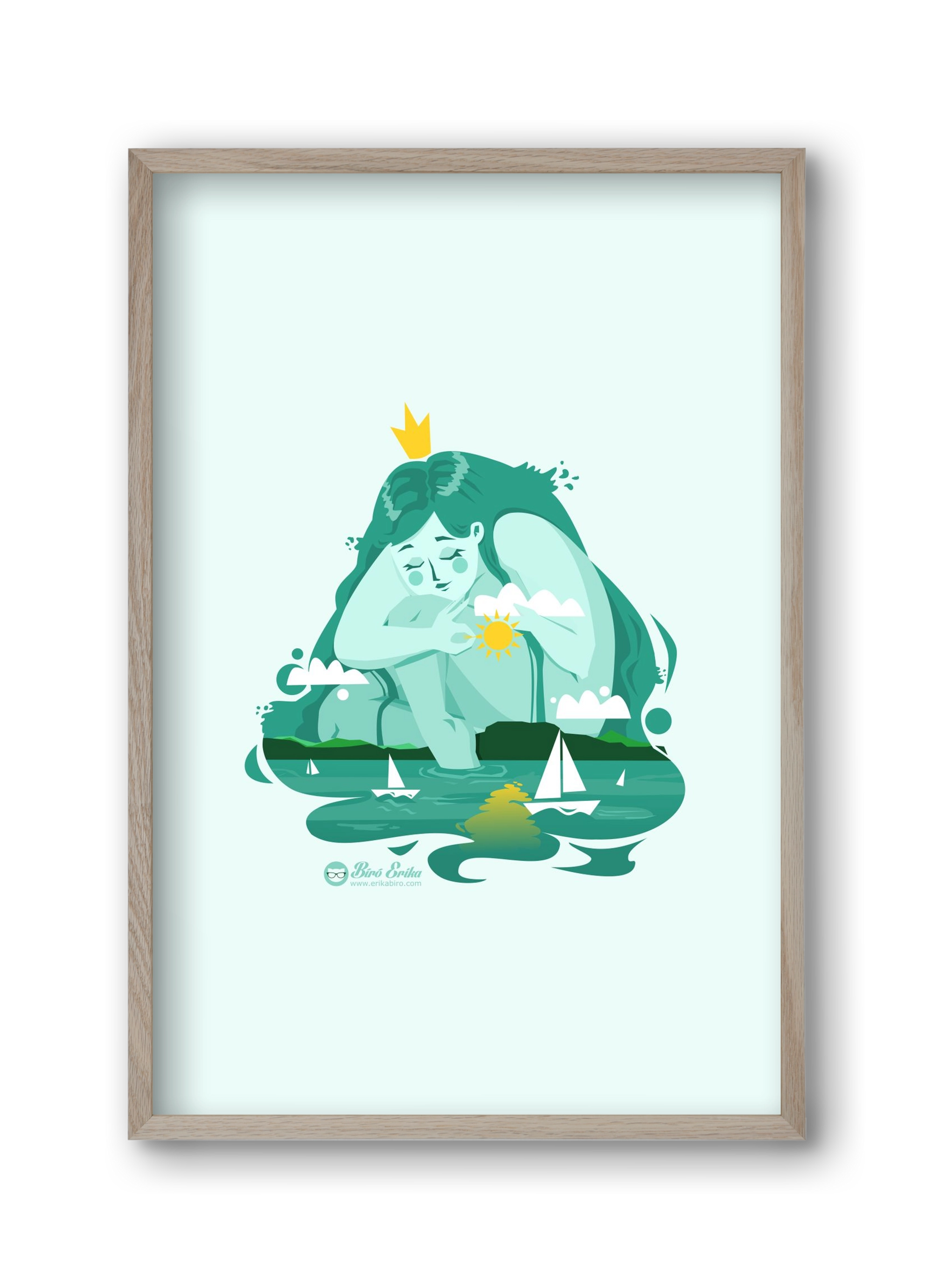 Balaton, 30x45 cm (30x45 cm), Tölgy keret