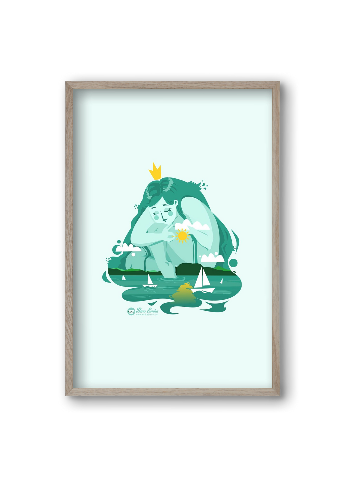 Balaton, 20x30 cm (20x30 cm), Tölgy keret