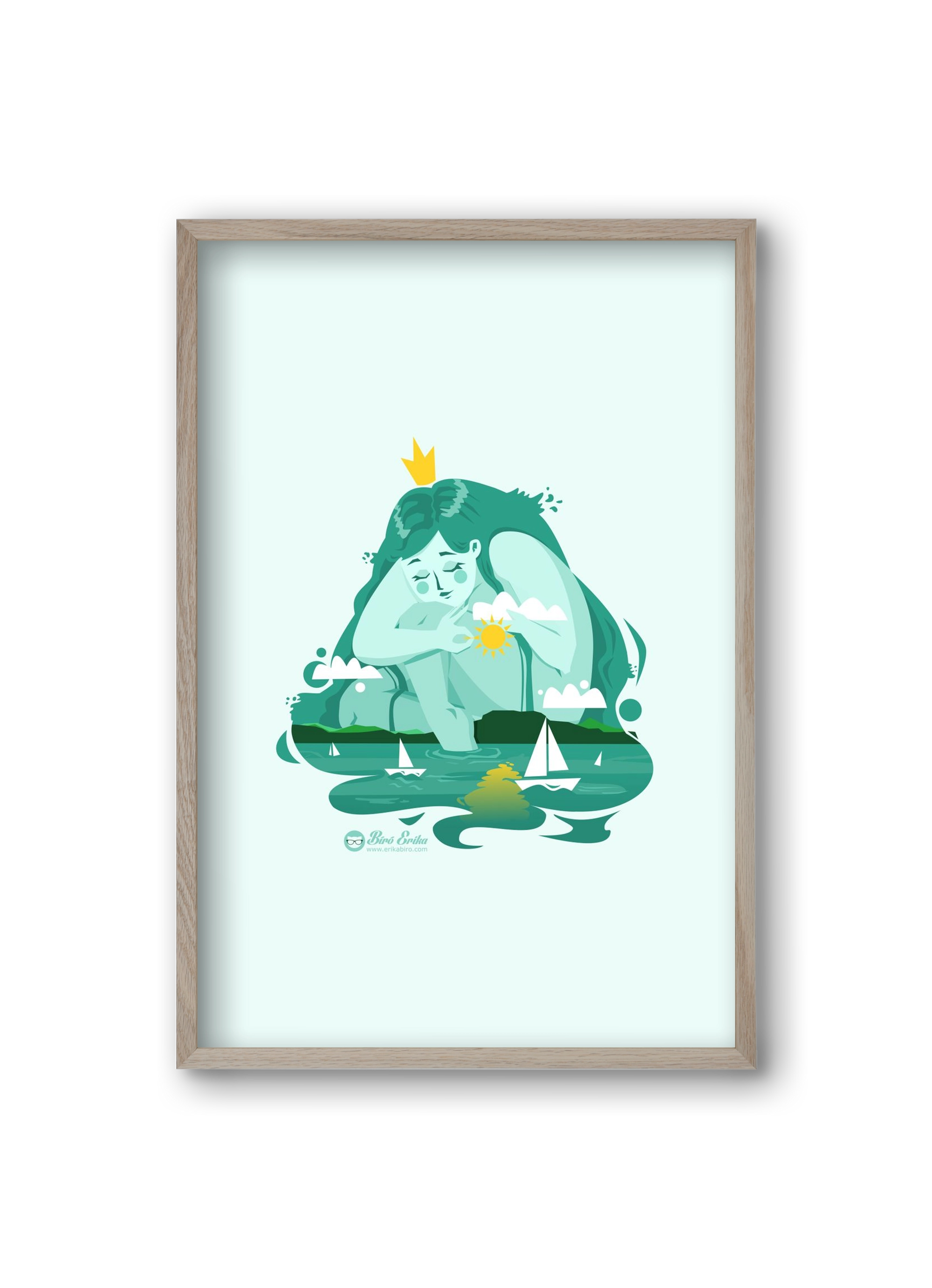 Balaton, 20x30 cm (20x30 cm), Tölgy keret