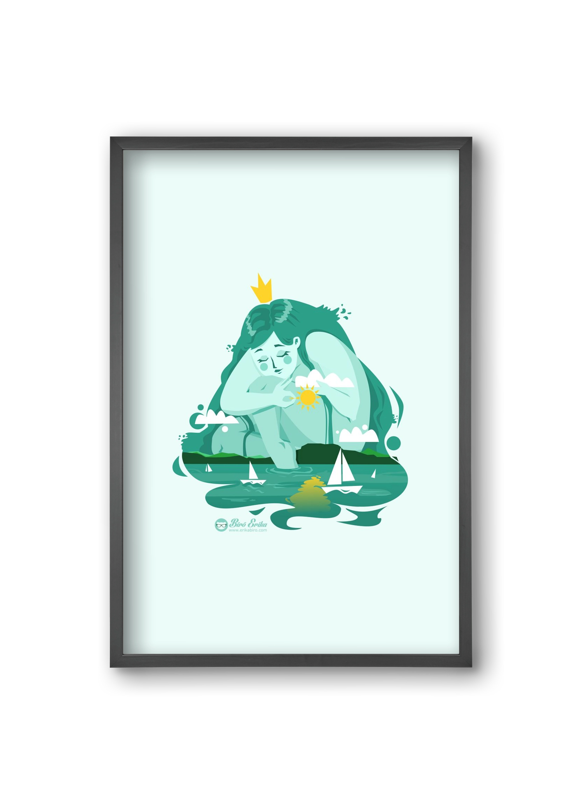 Balaton, 20x30 cm (20x30 cm), Fekete keret