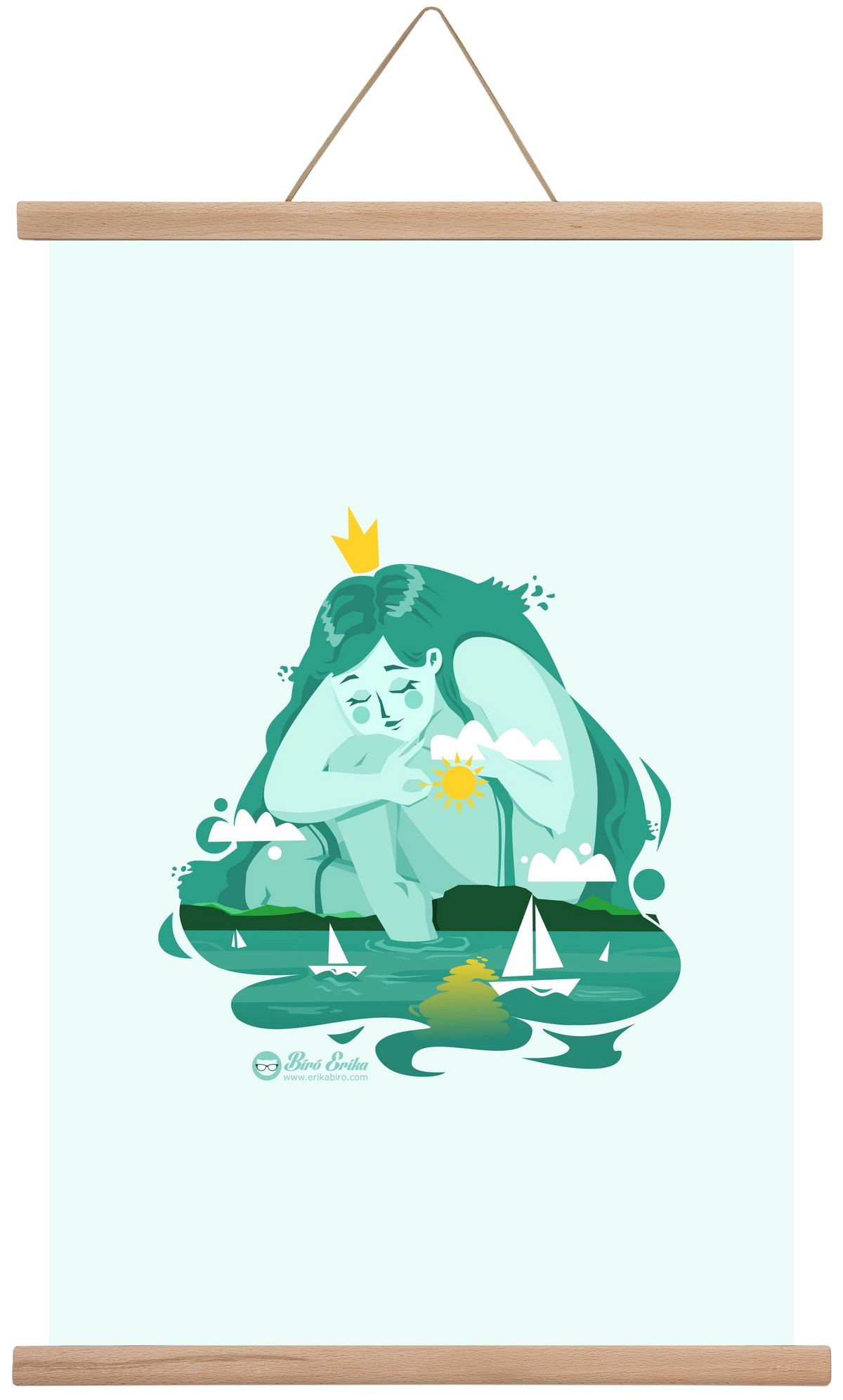 Balaton, 40x60 cm (40x60 cm), Tölgy akasztó