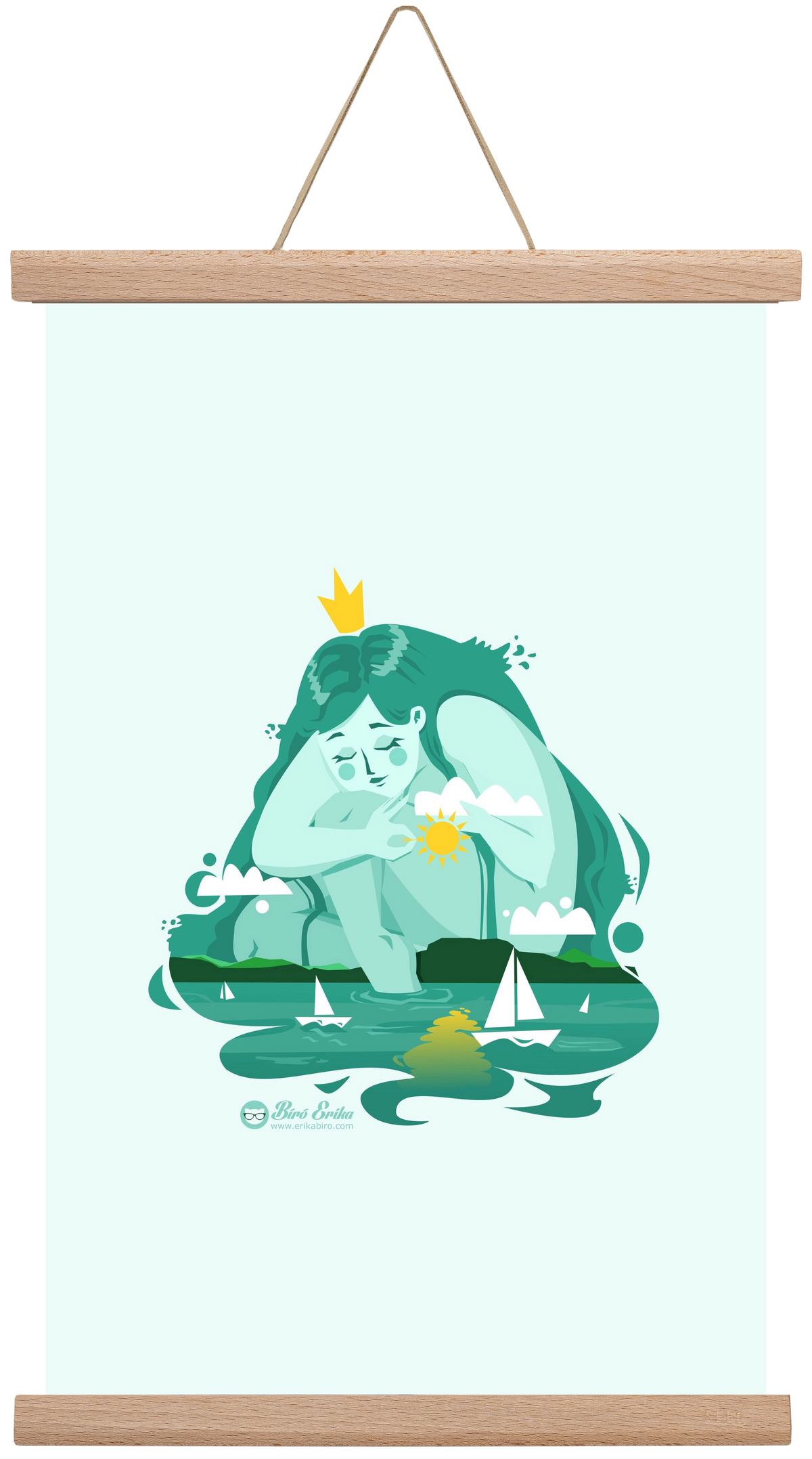 Balaton, 30x45 cm (30x45 cm), Tölgy akasztó