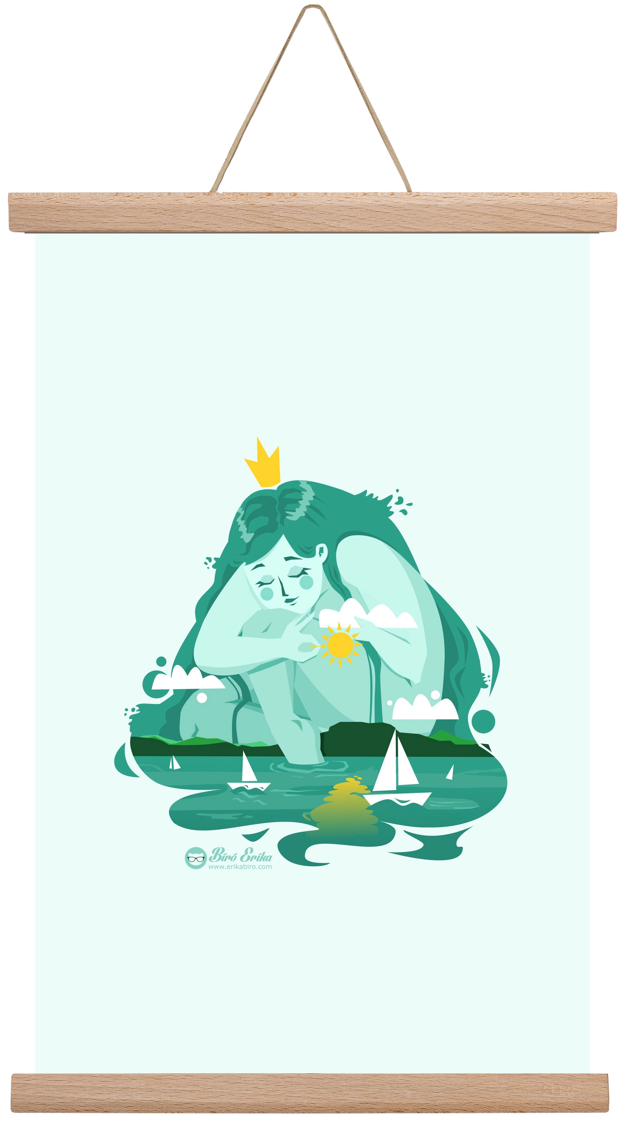 Balaton, 30x45 cm (30x45 cm), Tölgy akasztó