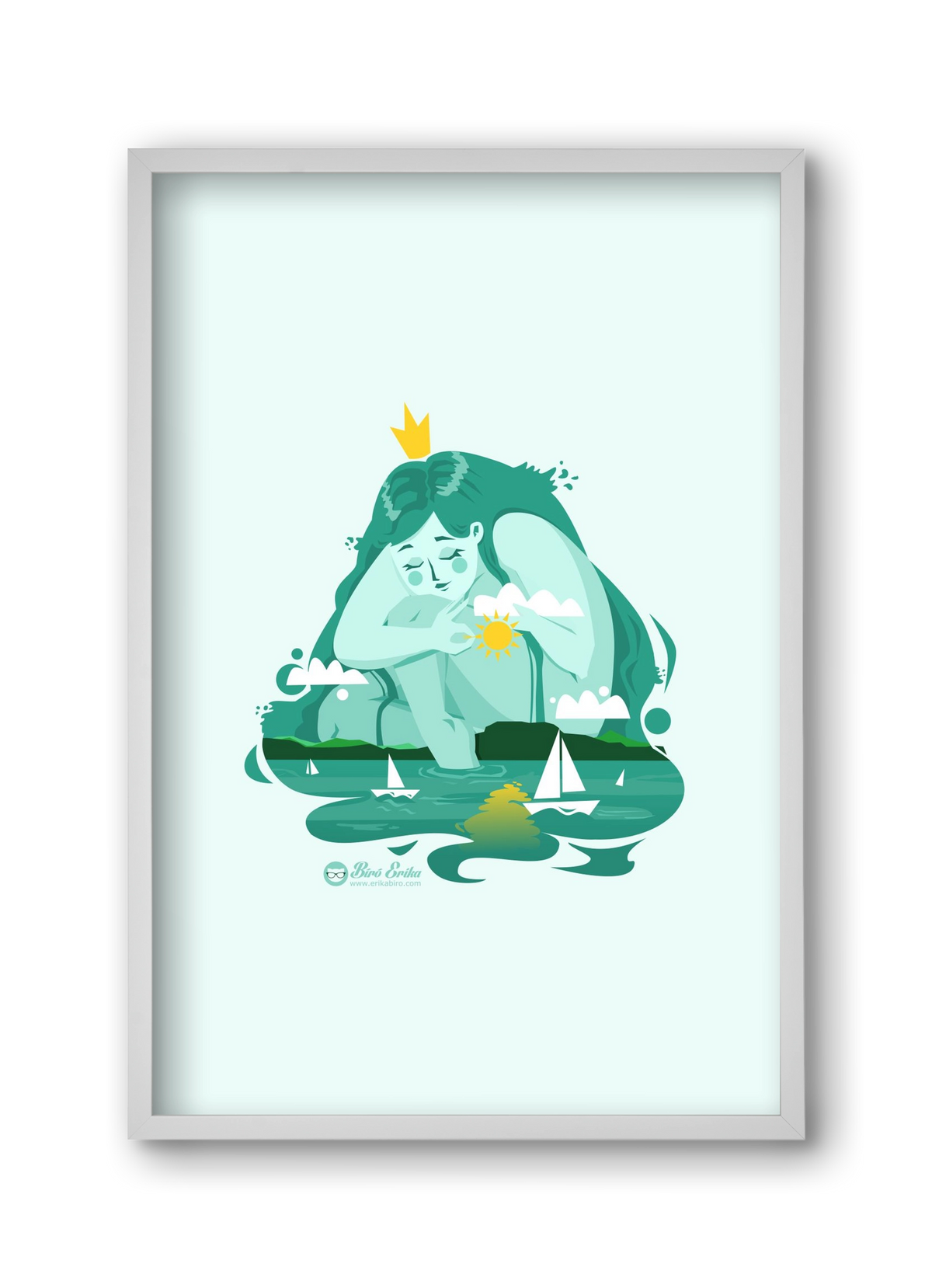 Balaton, 30x45 cm (30x45 cm), Fehér keret