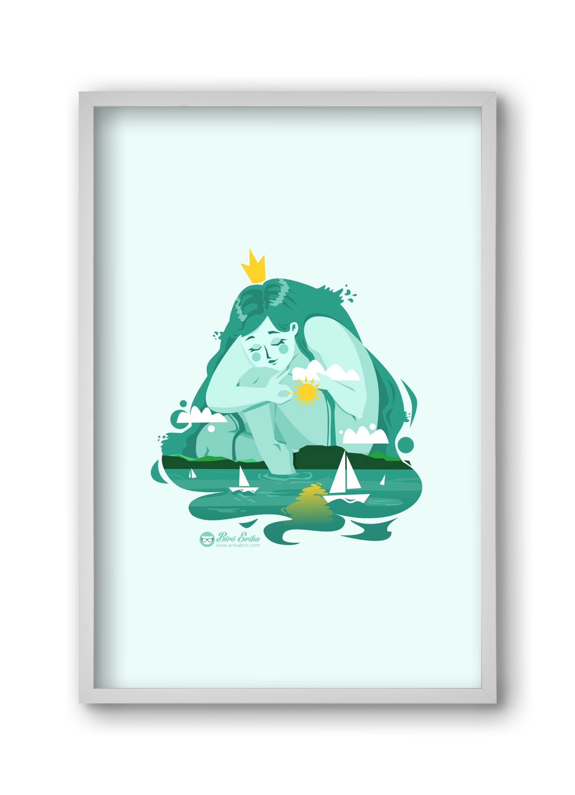 Balaton, 30x45 cm (30x45 cm), Fehér keret