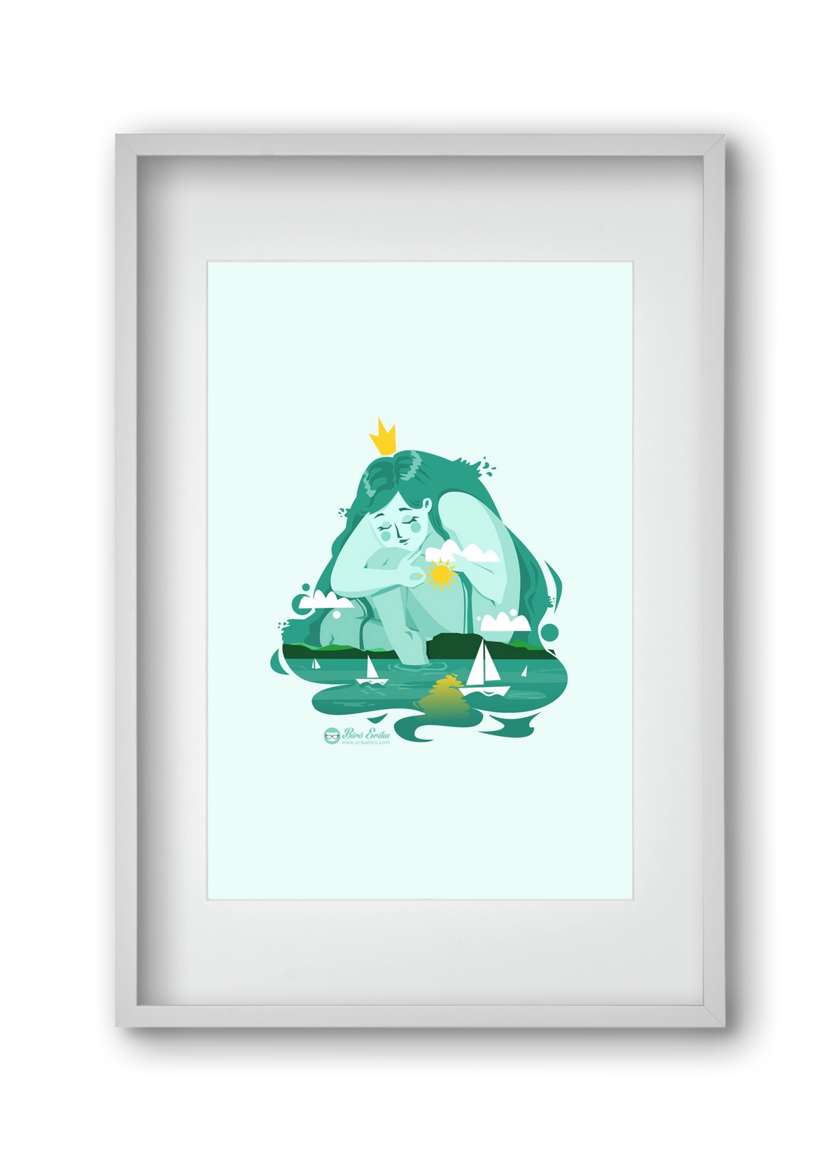 Balaton, 30x45 cm (20x30 cm), Fehér keret, paszpartuval