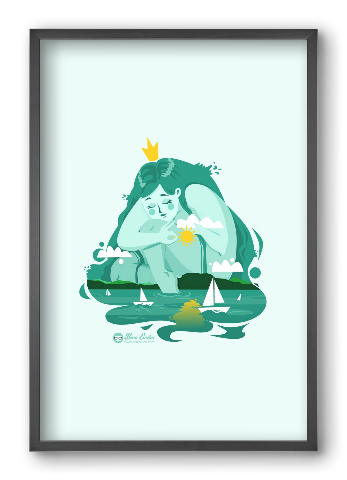 Balaton, 40x60 cm (40x60 cm), Fekete keret