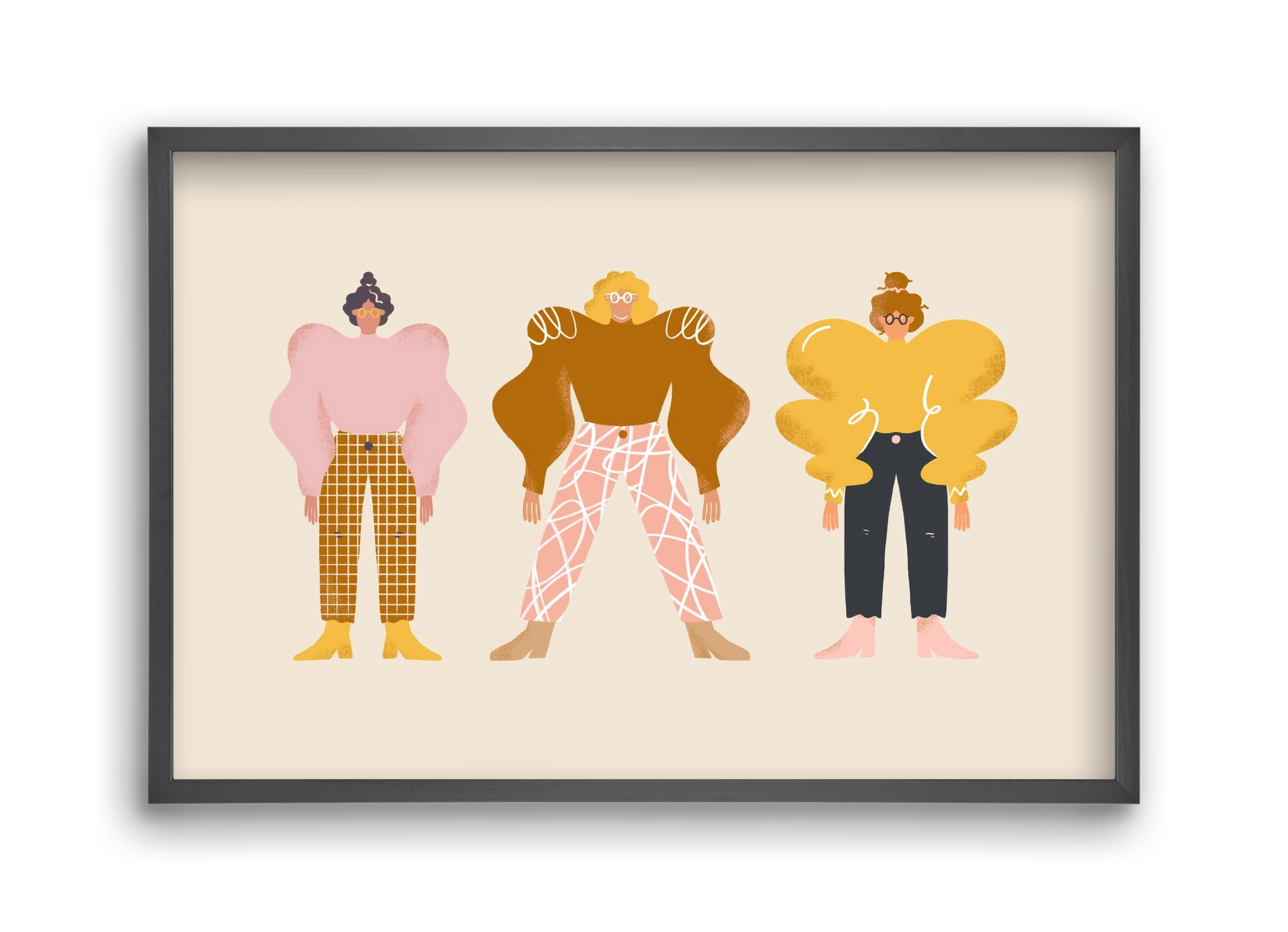 Whimsical Women, 45x30 cm (45x30 cm), Fekete keret