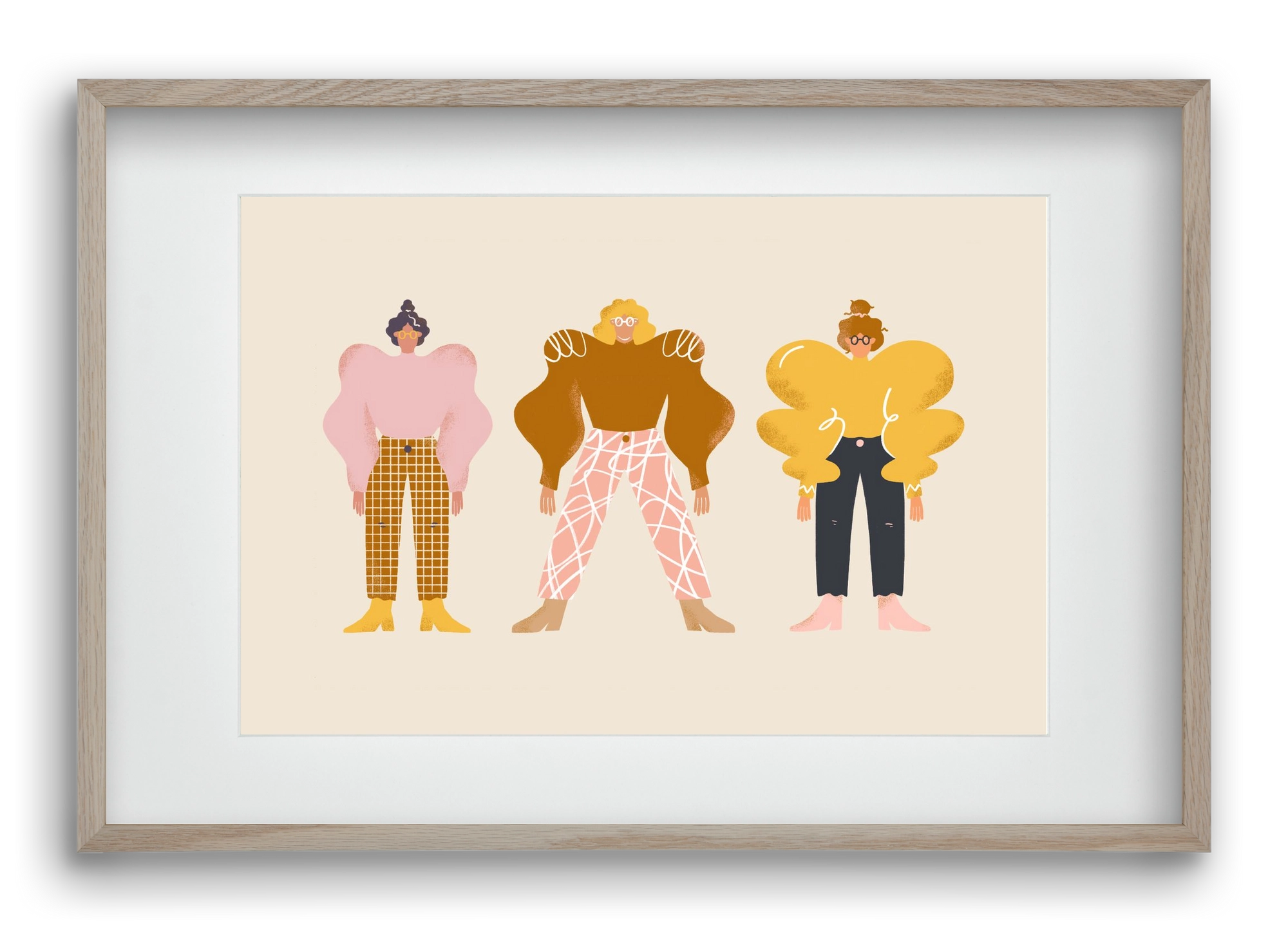 Whimsical Women, 60x40 cm (45x30 cm), Tölgy keret, paszpartuval