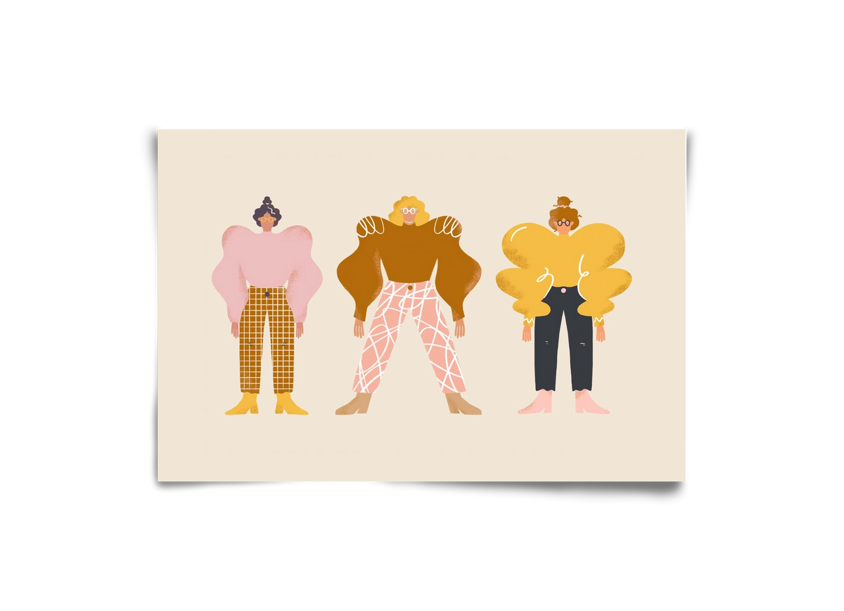 Whimsical Women, 30x20 cm, Keret nélkül