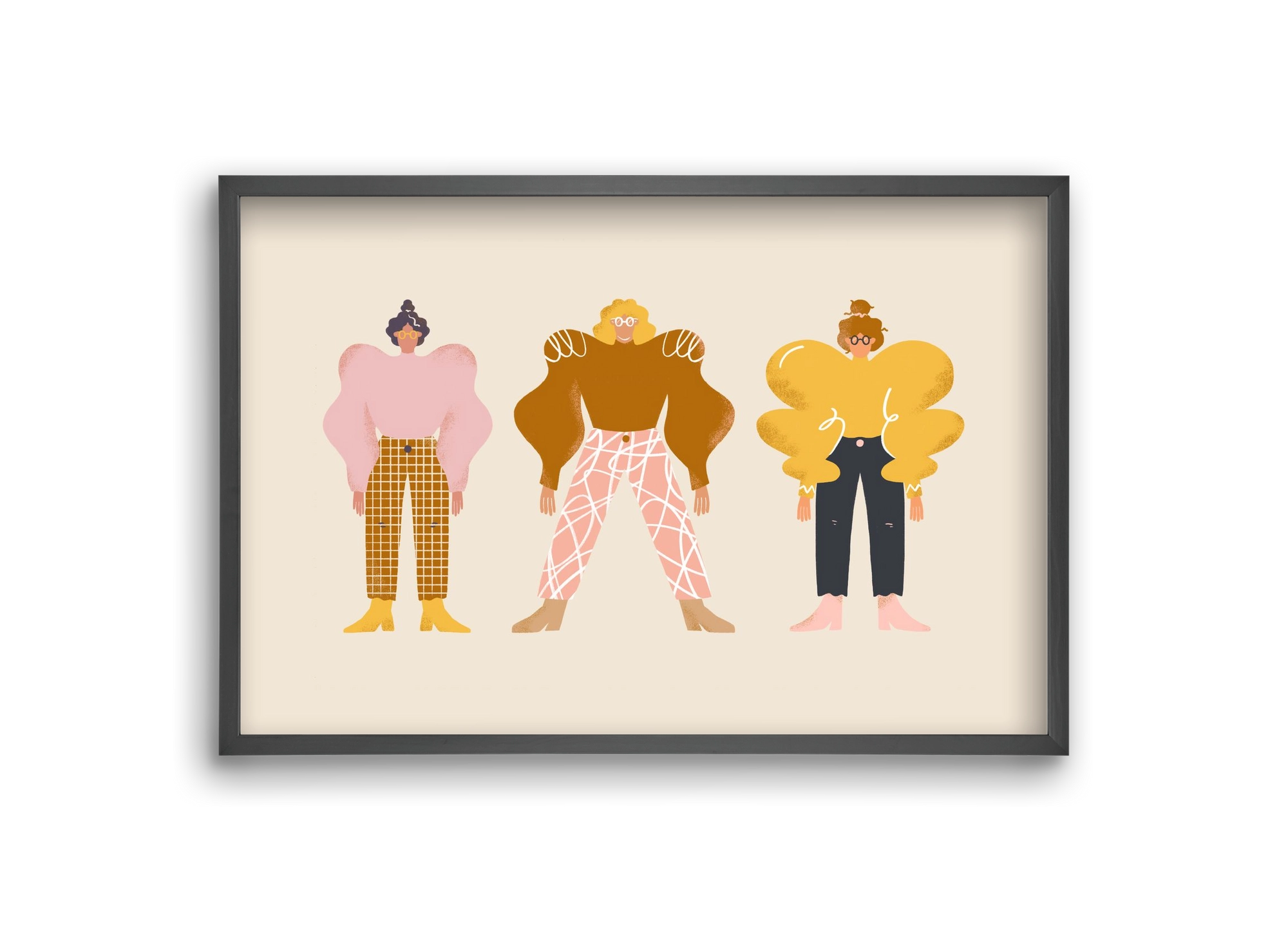 Whimsical Women, 30x20 cm (30x20 cm), Fekete keret