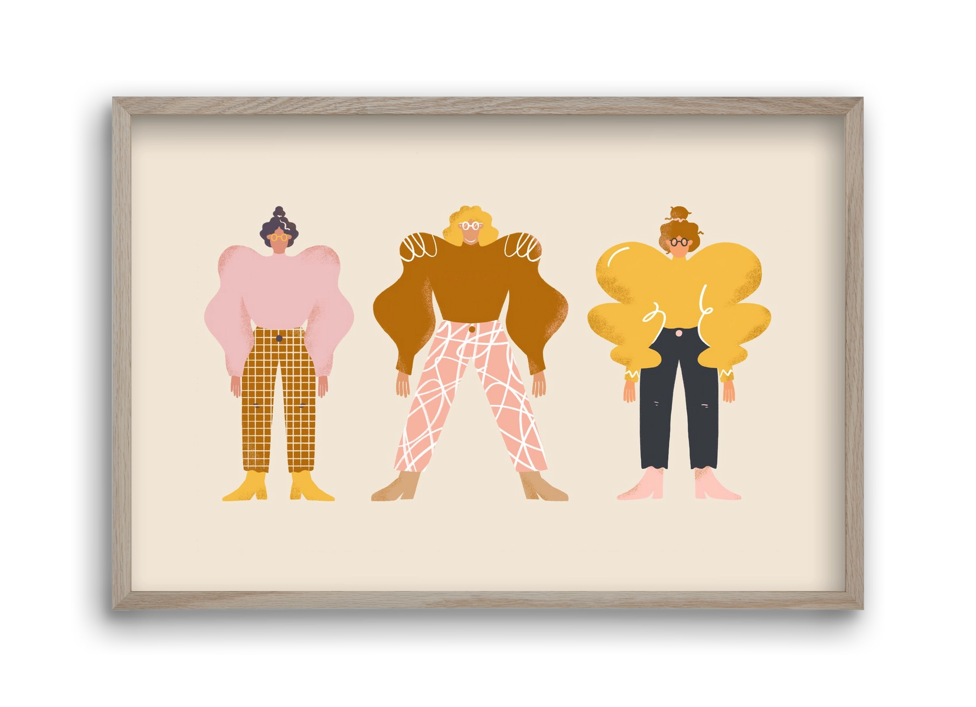 Whimsical Women, 45x30 cm (45x30 cm), Tölgy keret