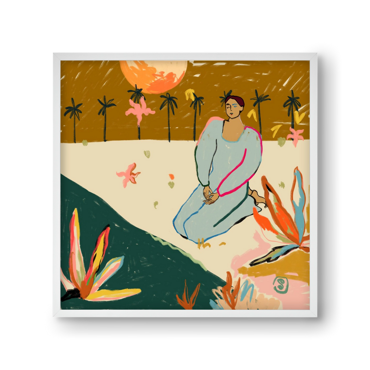 REFLECTION, 30x30 cm (30x30 cm), Fehér keret