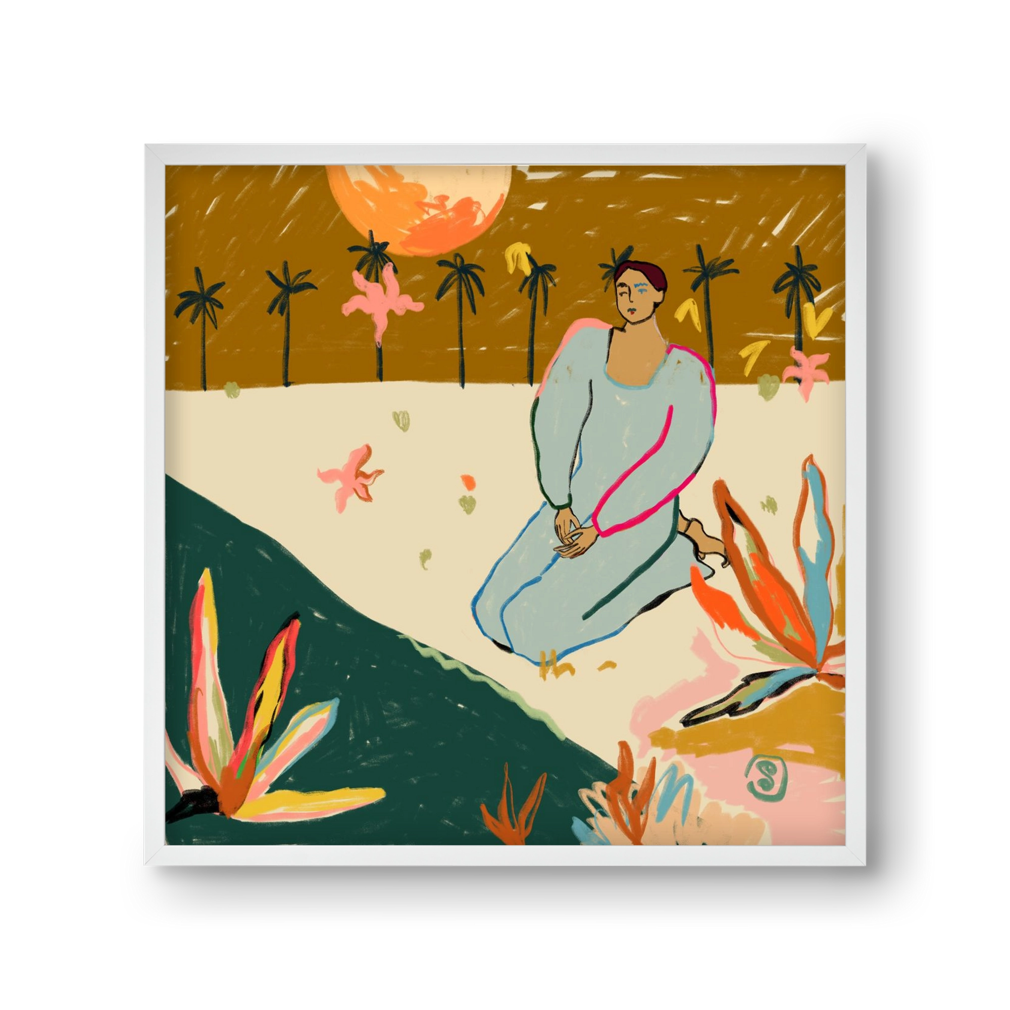 REFLECTION, 30x30 cm (30x30 cm), Fehér keret