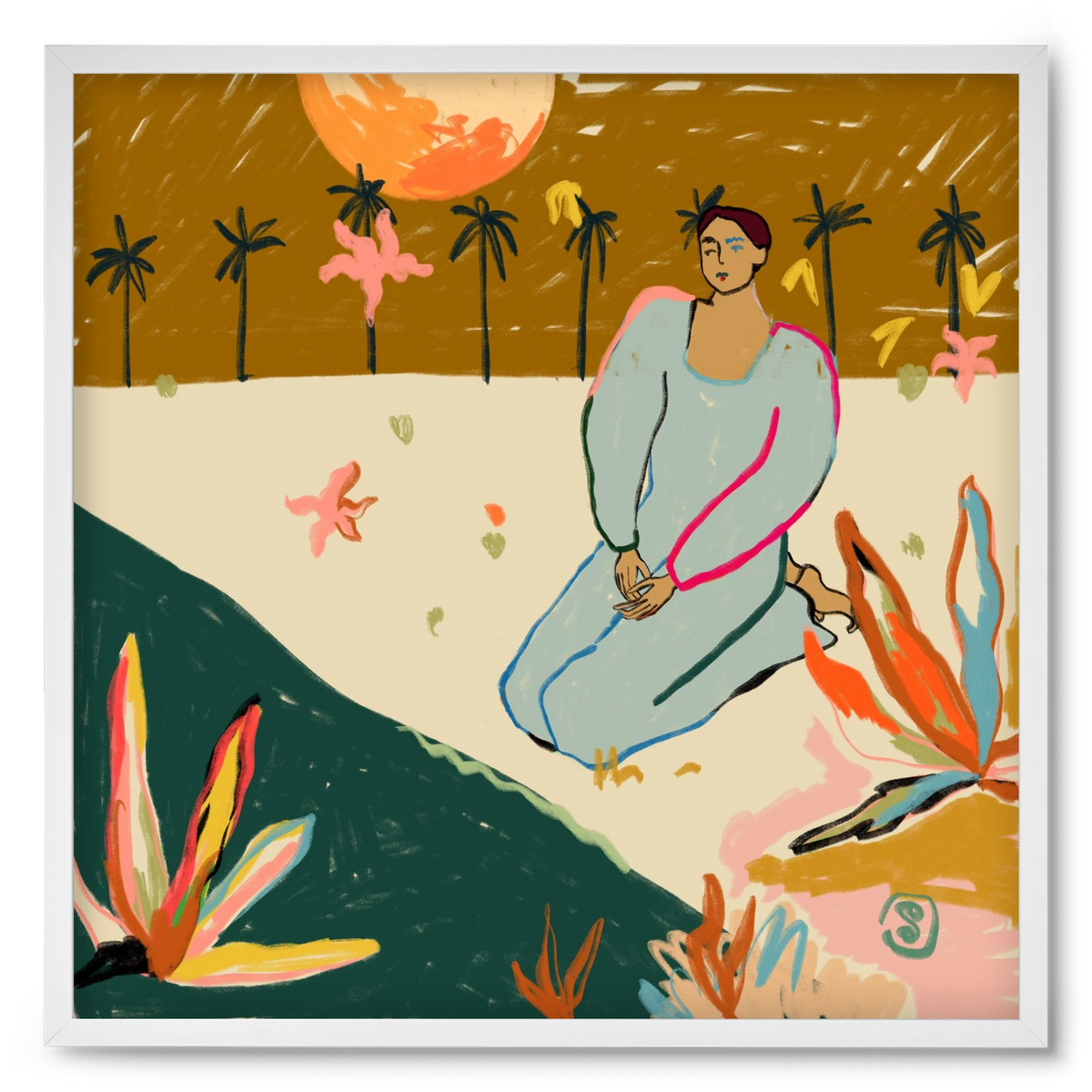 REFLECTION, 50x50 cm (50x50 cm), Fehér keret