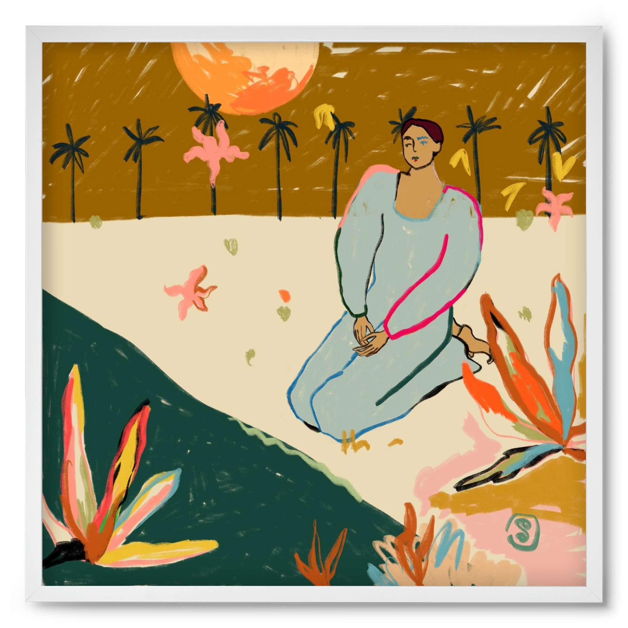 REFLECTION, 50x50 cm (50x50 cm), Fehér keret