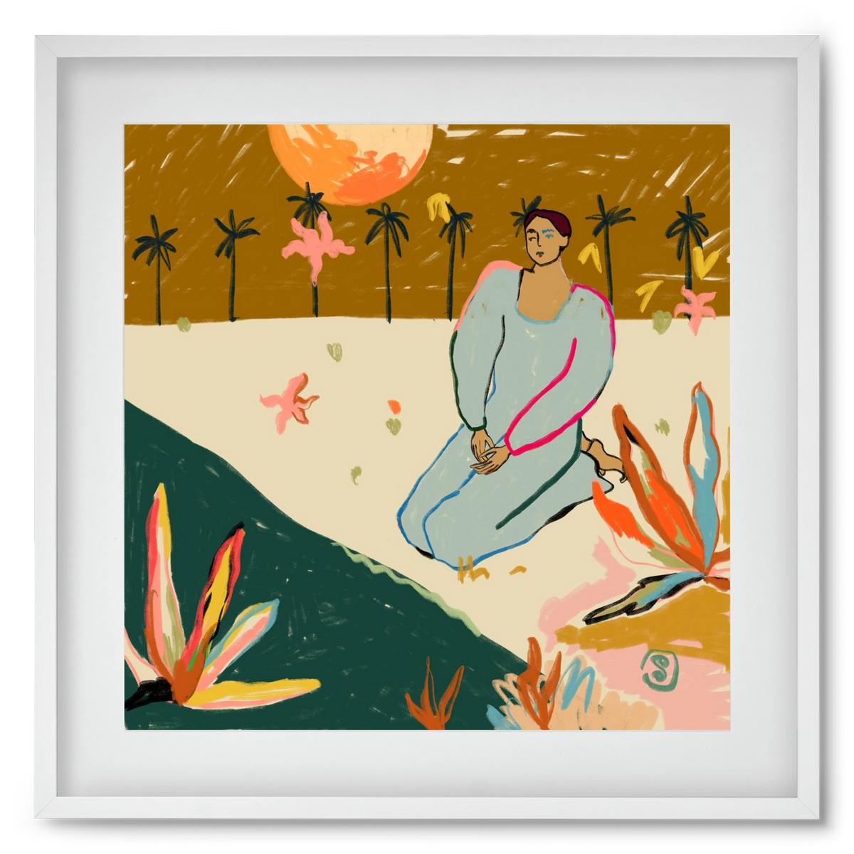 REFLECTION, 50x50 cm (40x40 cm), Fehér keret, paszpartuval