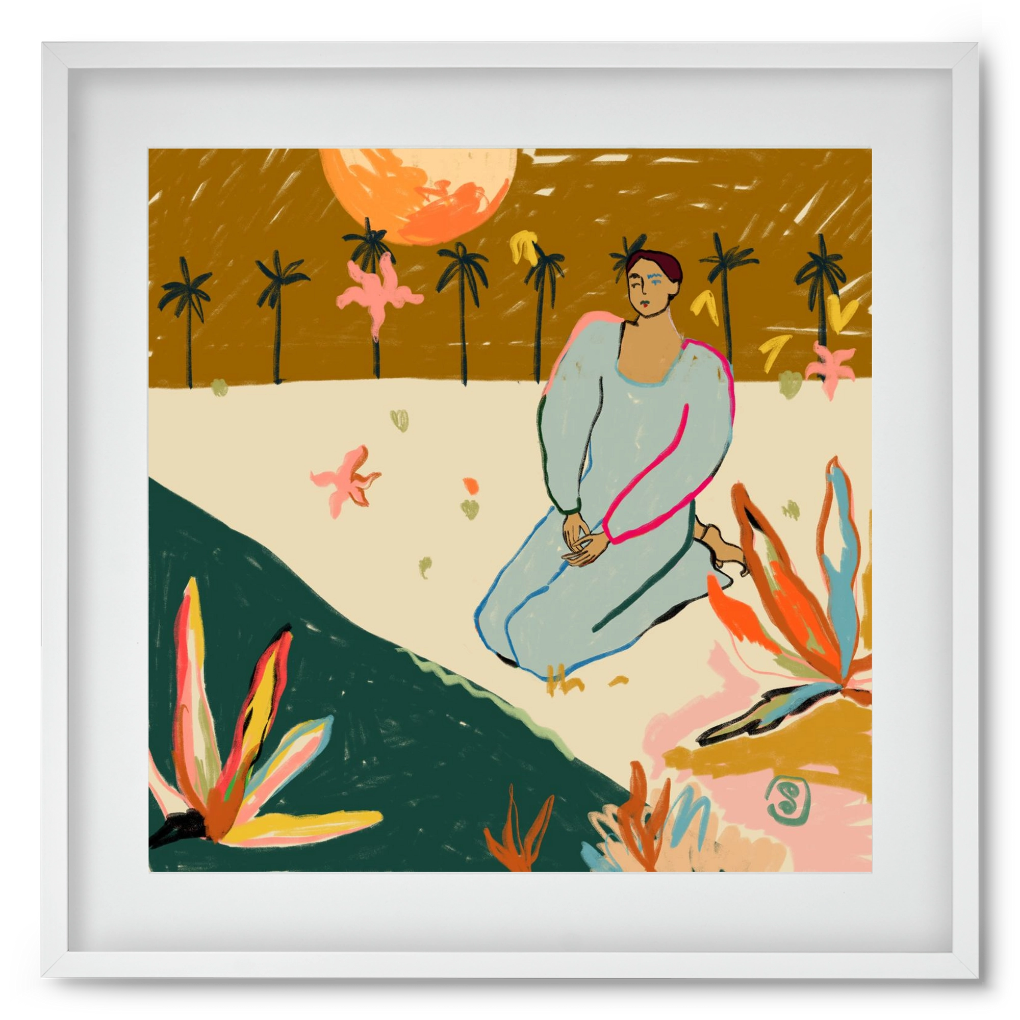 REFLECTION, 50x50 cm (40x40 cm), Fehér keret, paszpartuval