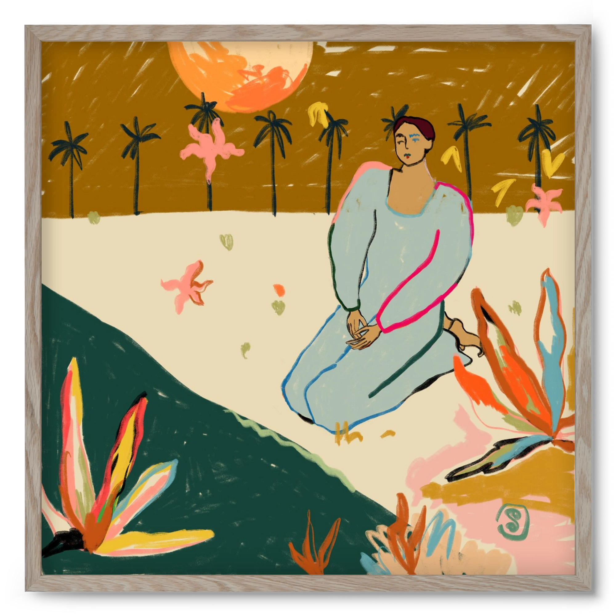 REFLECTION, 50x50 cm (50x50 cm), Tölgy keret