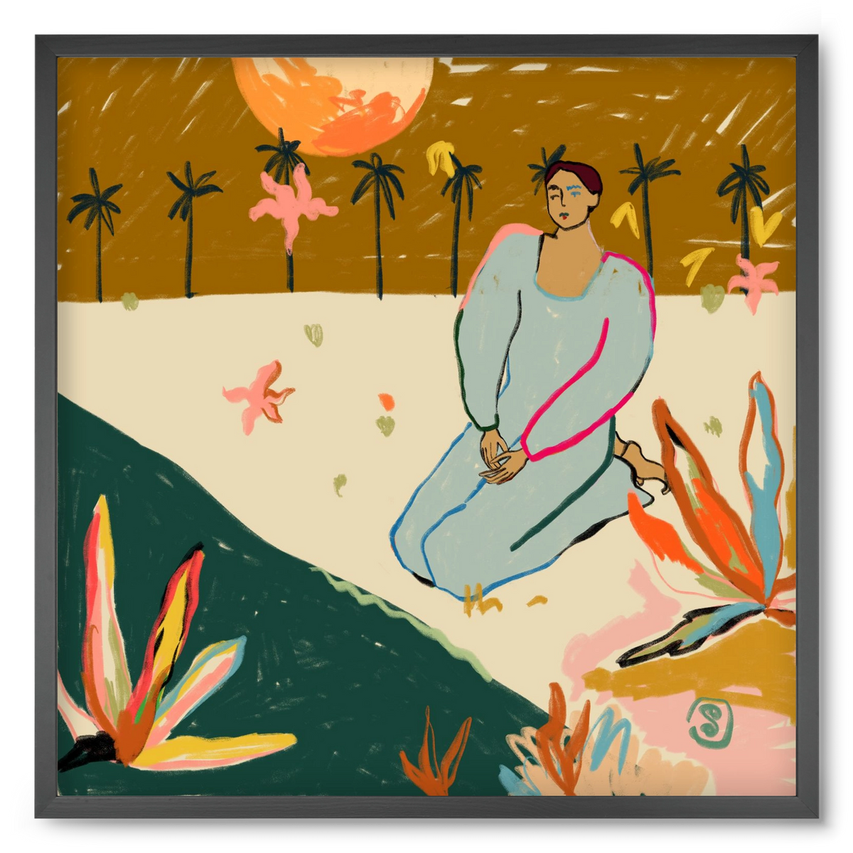 REFLECTION, 50x50 cm (50x50 cm), Fekete keret