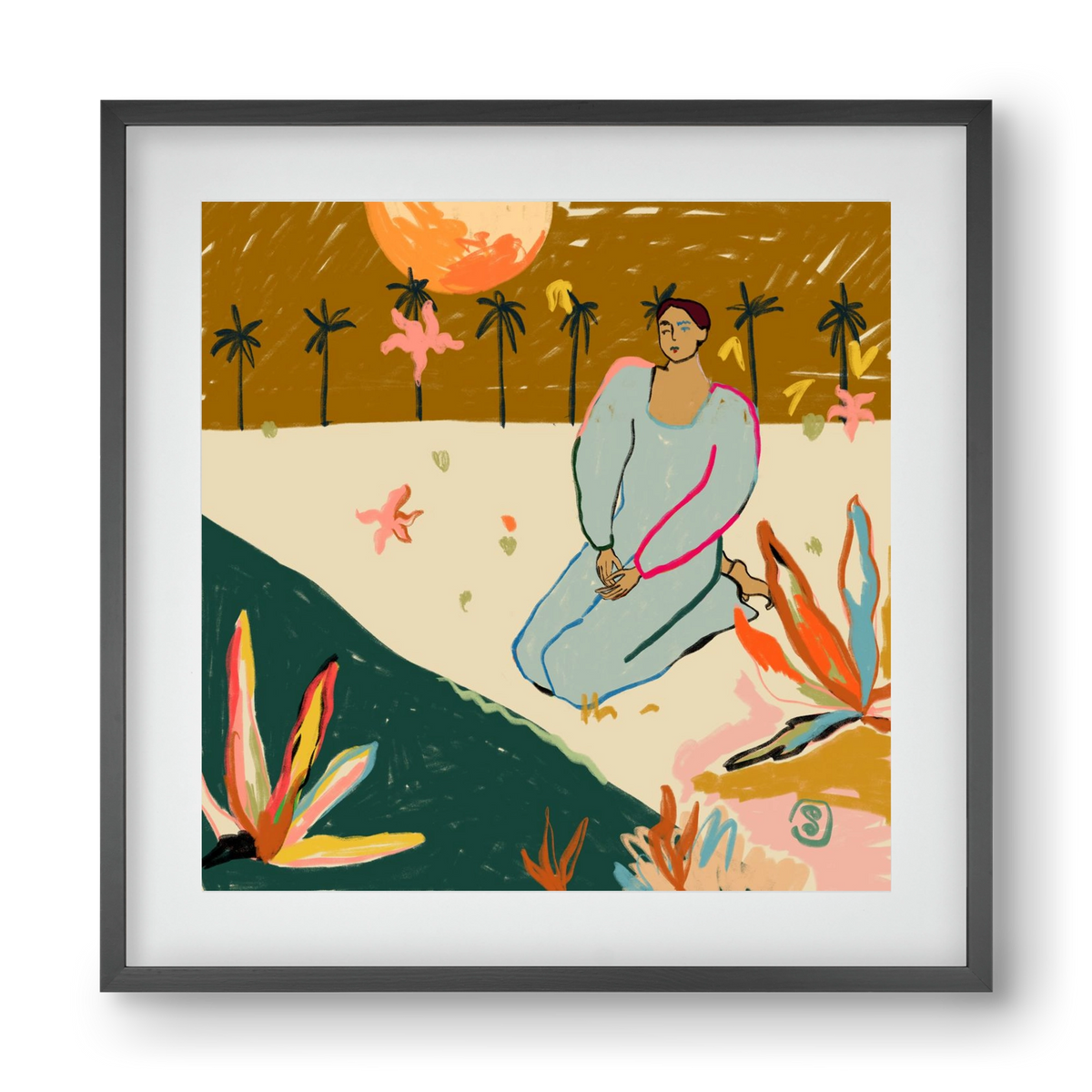 REFLECTION, 40x40 cm (30x30 cm), Fekete keret, paszpartuval