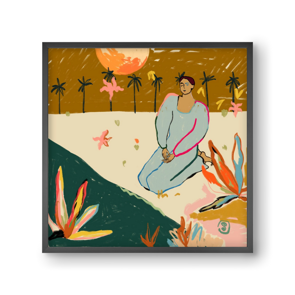 REFLECTION, 30x30 cm (30x30 cm), Fekete keret