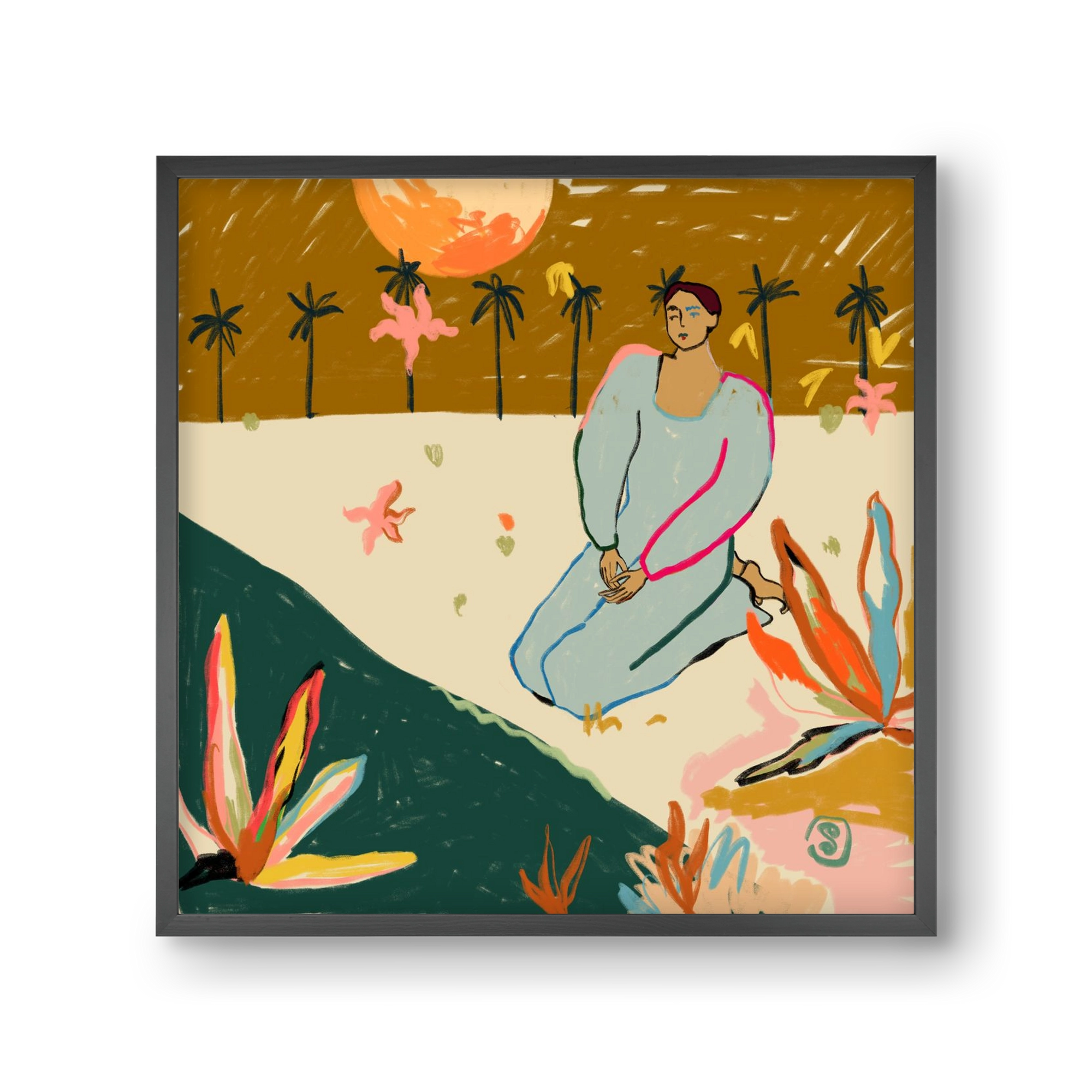 REFLECTION, 30x30 cm (30x30 cm), Fekete keret