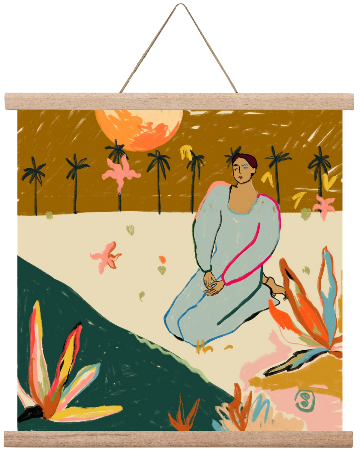 REFLECTION, 40x40 cm (40x40 cm), Tölgy akasztó