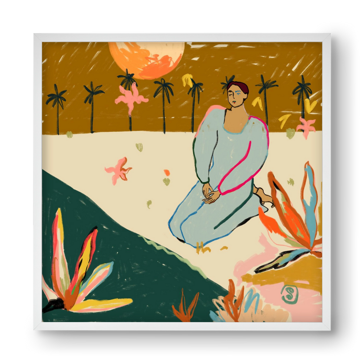 REFLECTION, 40x40 cm (40x40 cm), Fehér keret