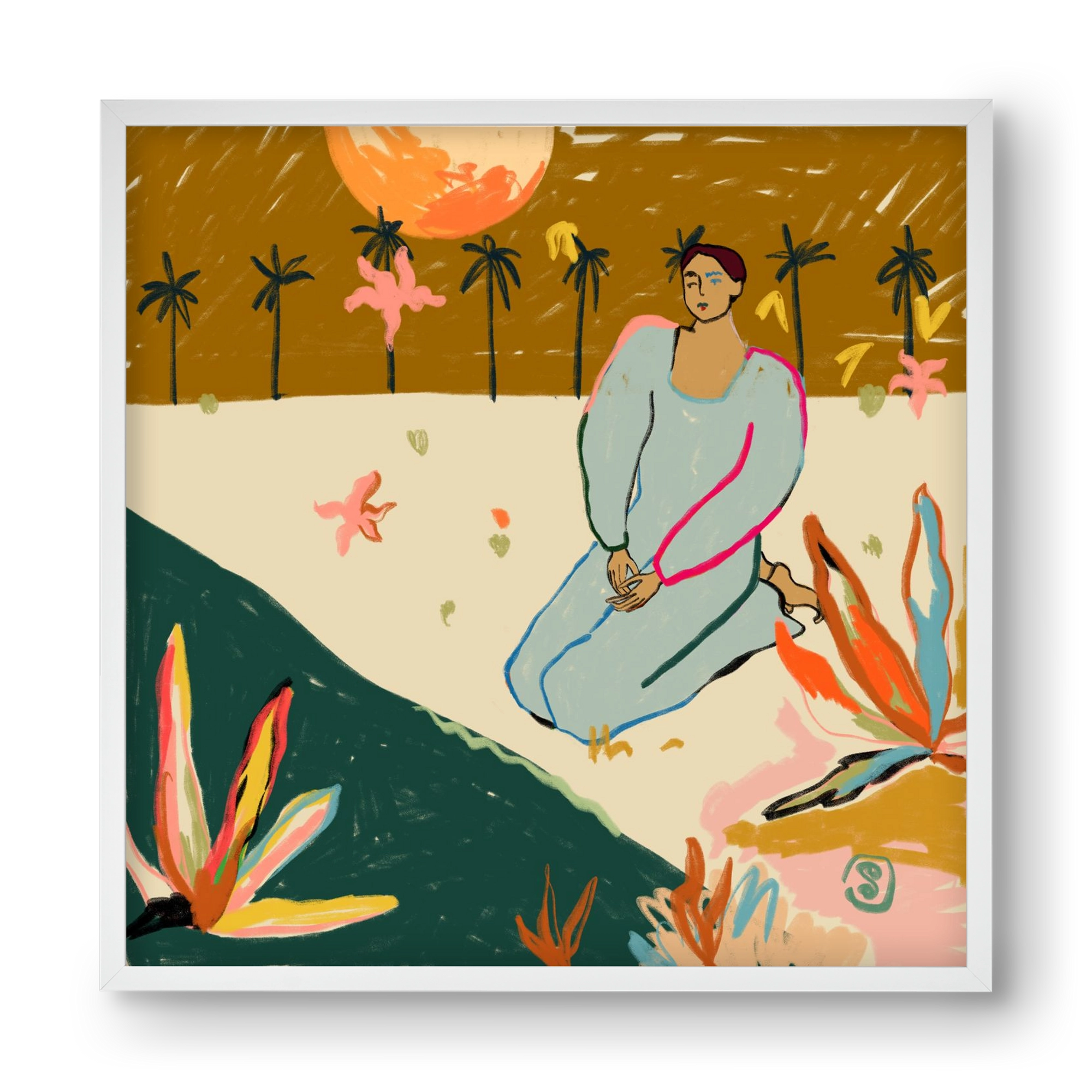 REFLECTION, 40x40 cm (40x40 cm), Fehér keret