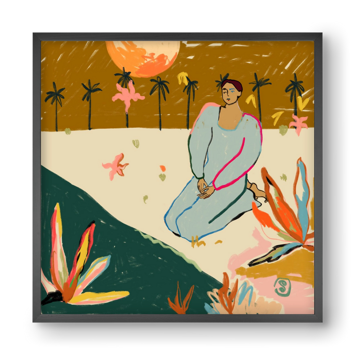 REFLECTION, 40x40 cm (40x40 cm), Fekete keret