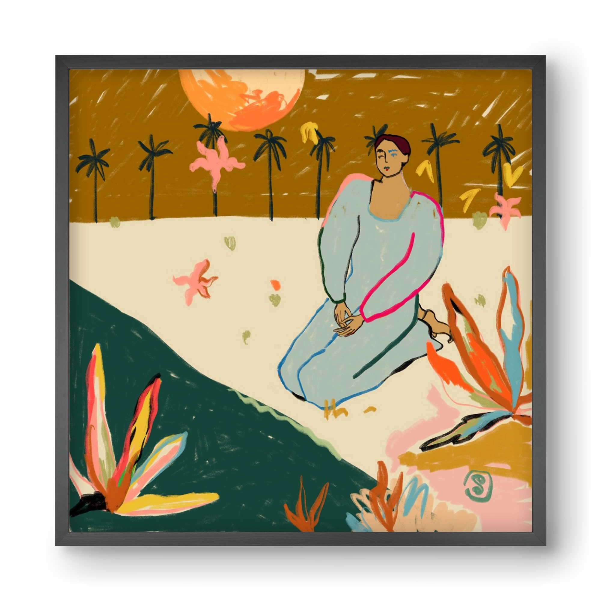 REFLECTION, 40x40 cm (40x40 cm), Fekete keret