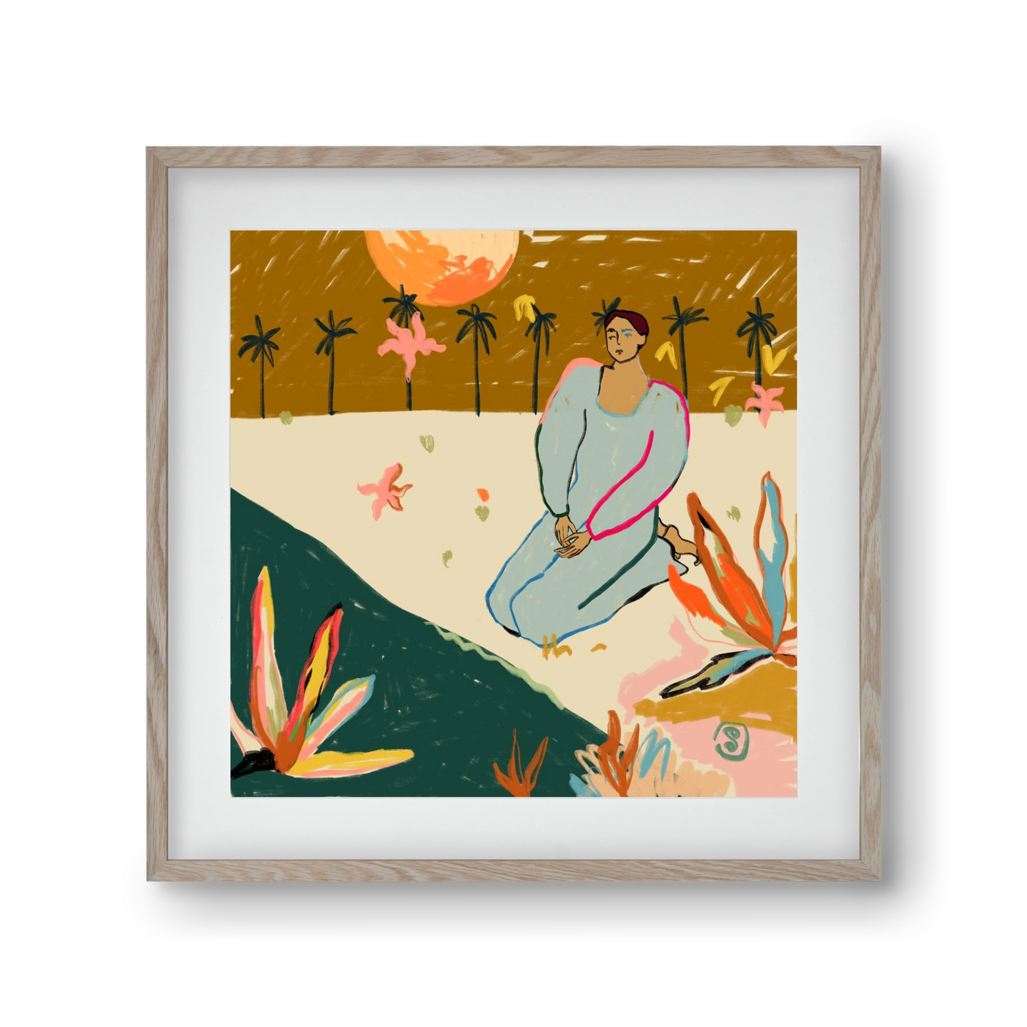 REFLECTION, 30x30 cm (20x20 cm), Tölgy keret, paszpartuval