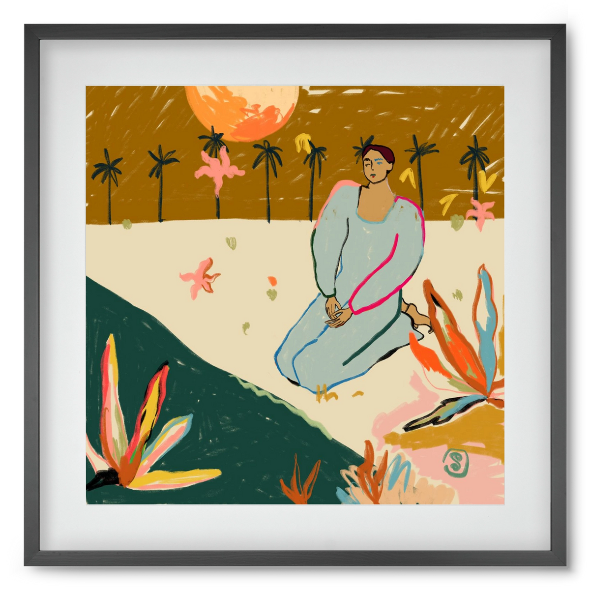 REFLECTION, 50x50 cm (40x40 cm), Fekete keret, paszpartuval