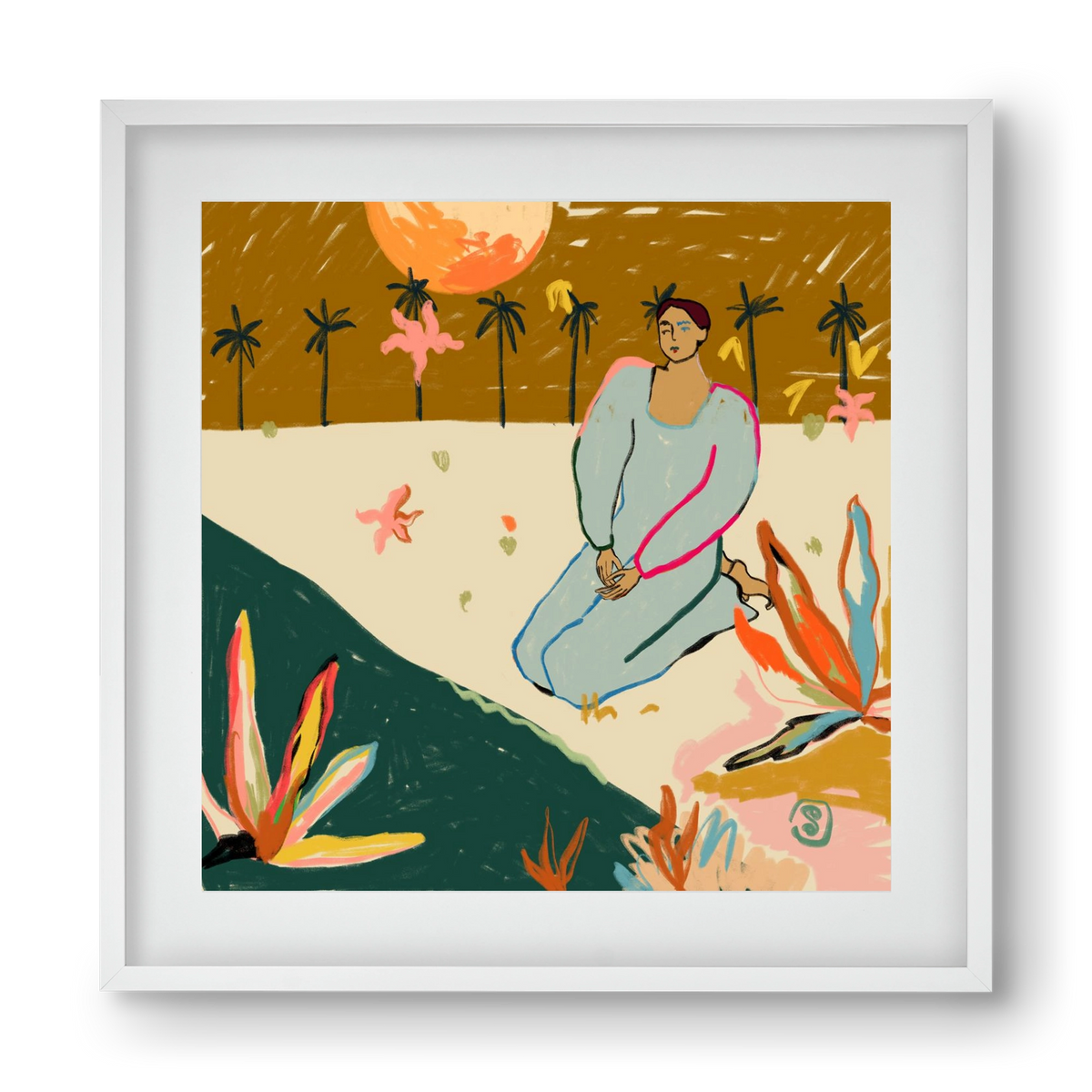 REFLECTION, 40x40 cm (30x30 cm), Fehér keret, paszpartuval