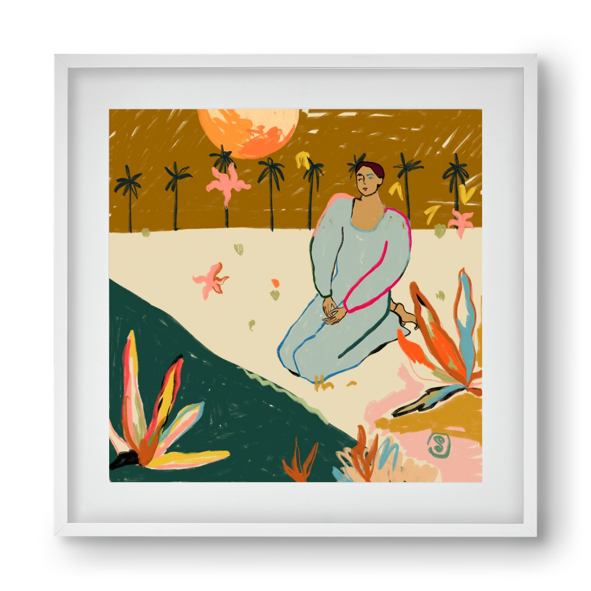 REFLECTION, 40x40 cm (30x30 cm), Fehér keret, paszpartuval