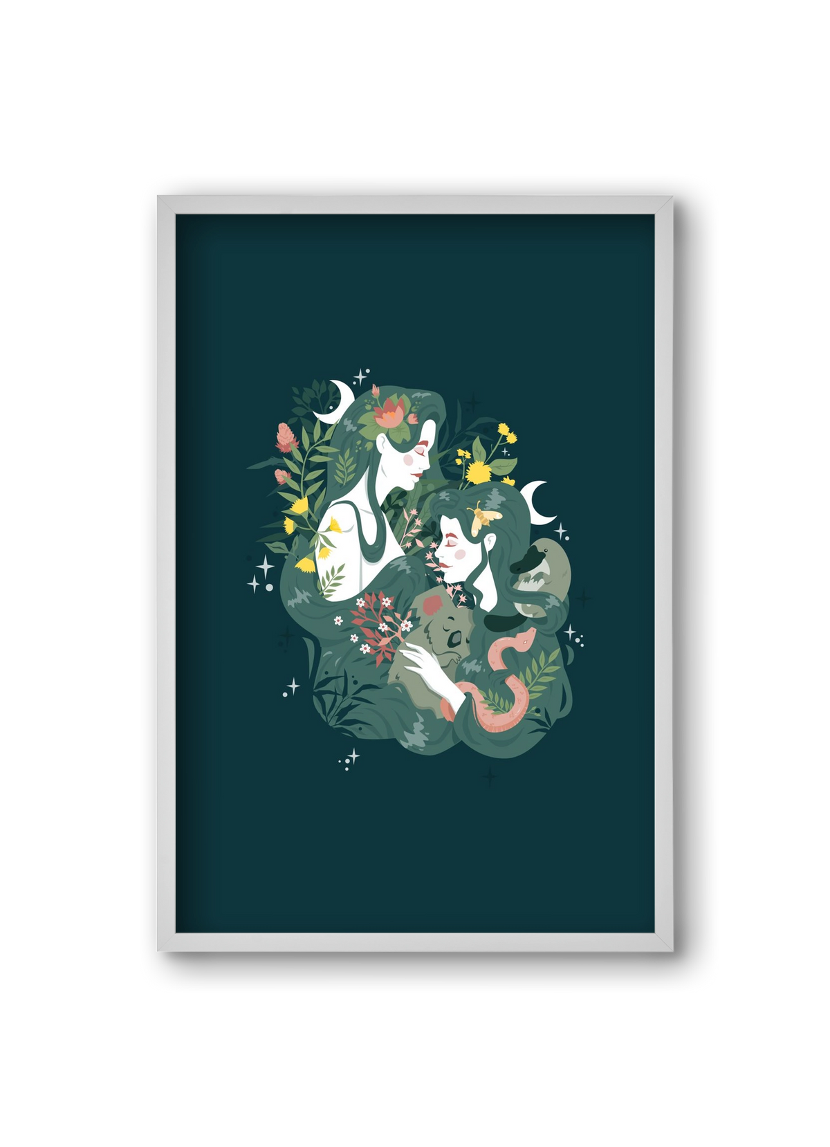 Flora & Fauna, 20x30 cm (20x30 cm), Fehér keret