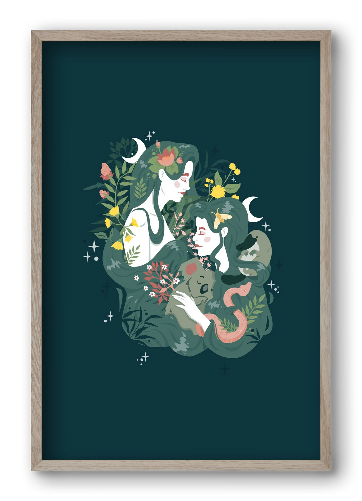 Flora & Fauna, 40x60 cm (40x60 cm), Tölgy keret