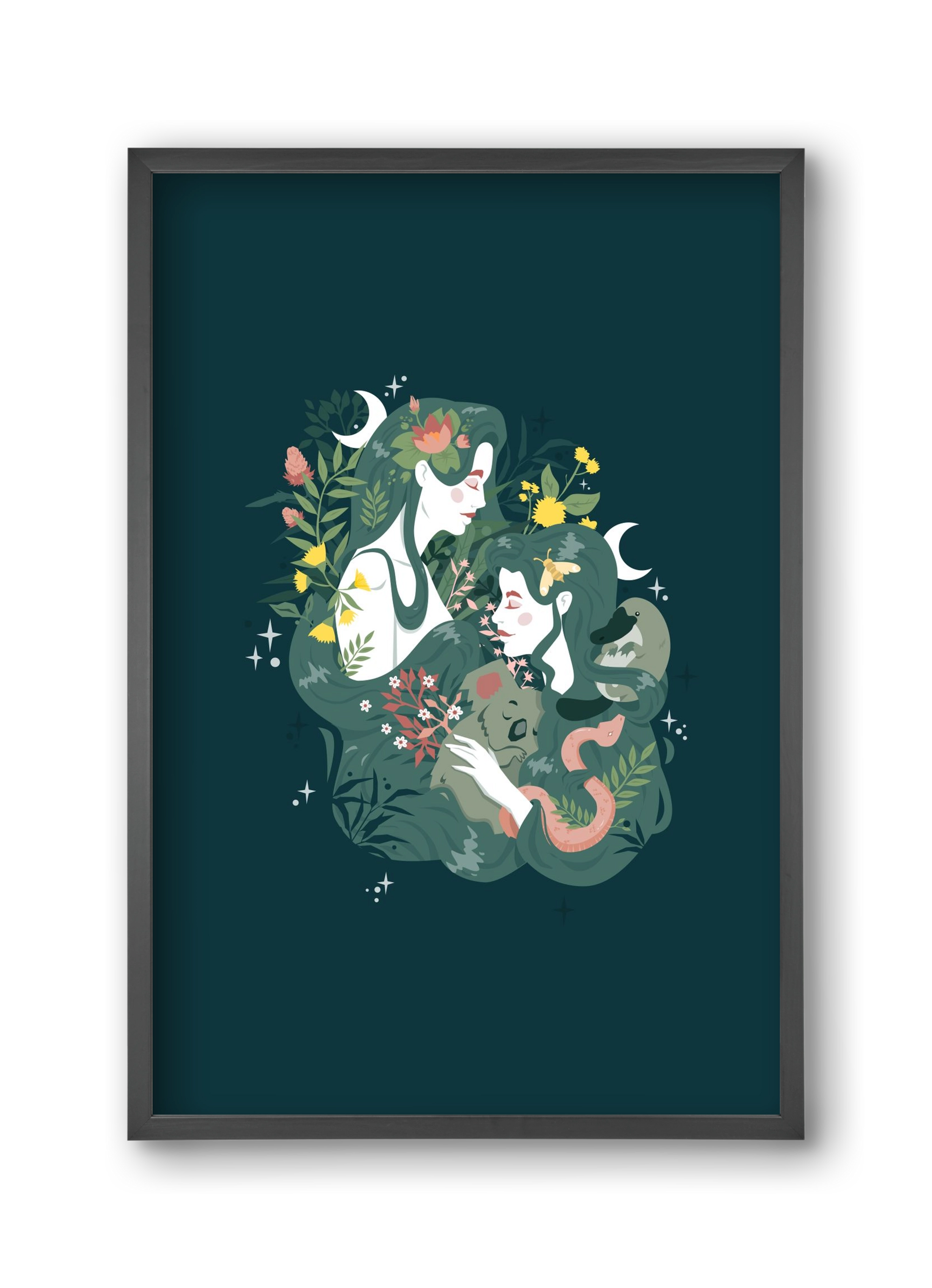 Flora & Fauna, 30x45 cm (30x45 cm), Fekete keret