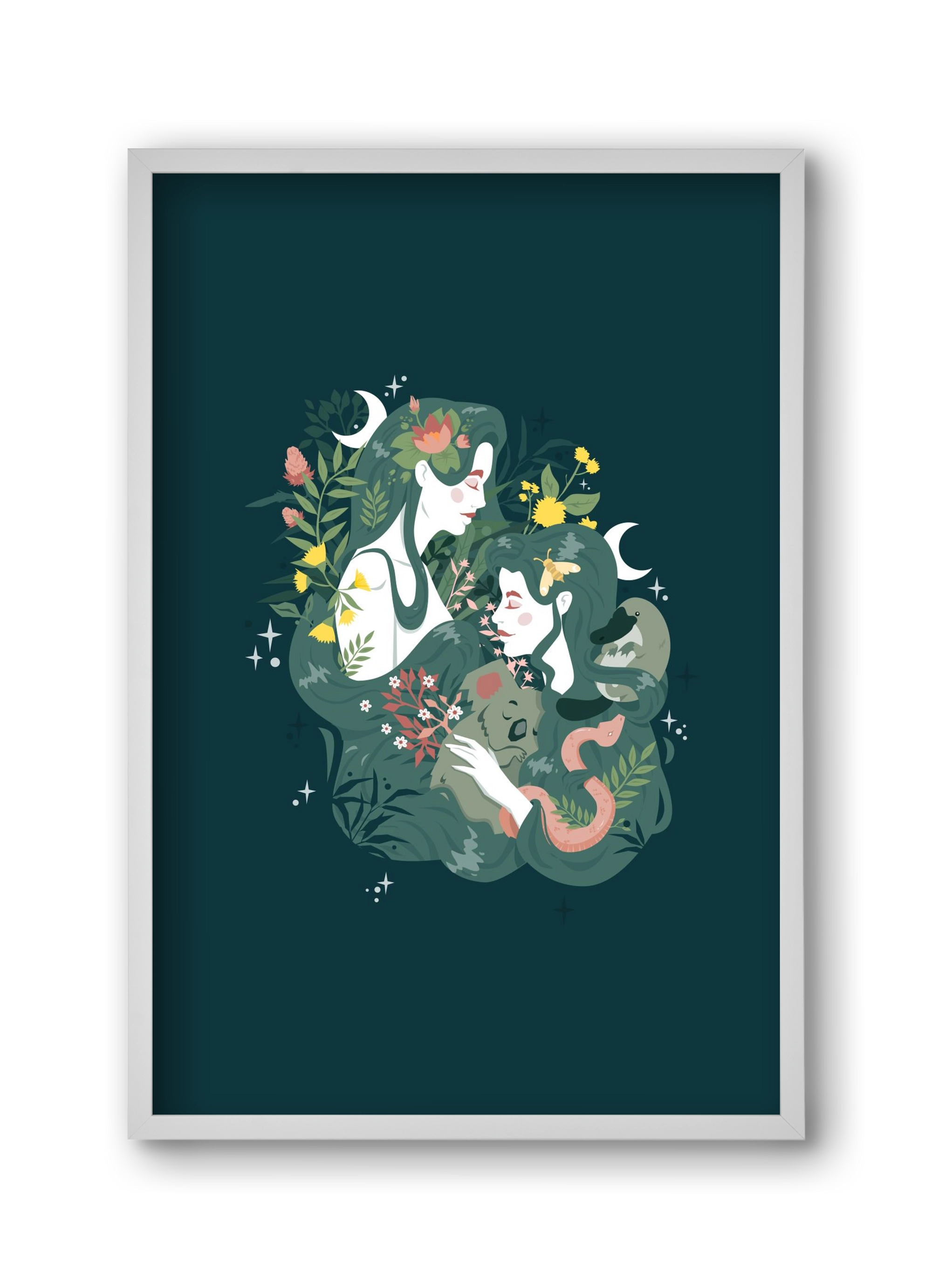 Flora & Fauna, 30x45 cm (30x45 cm), Fehér keret