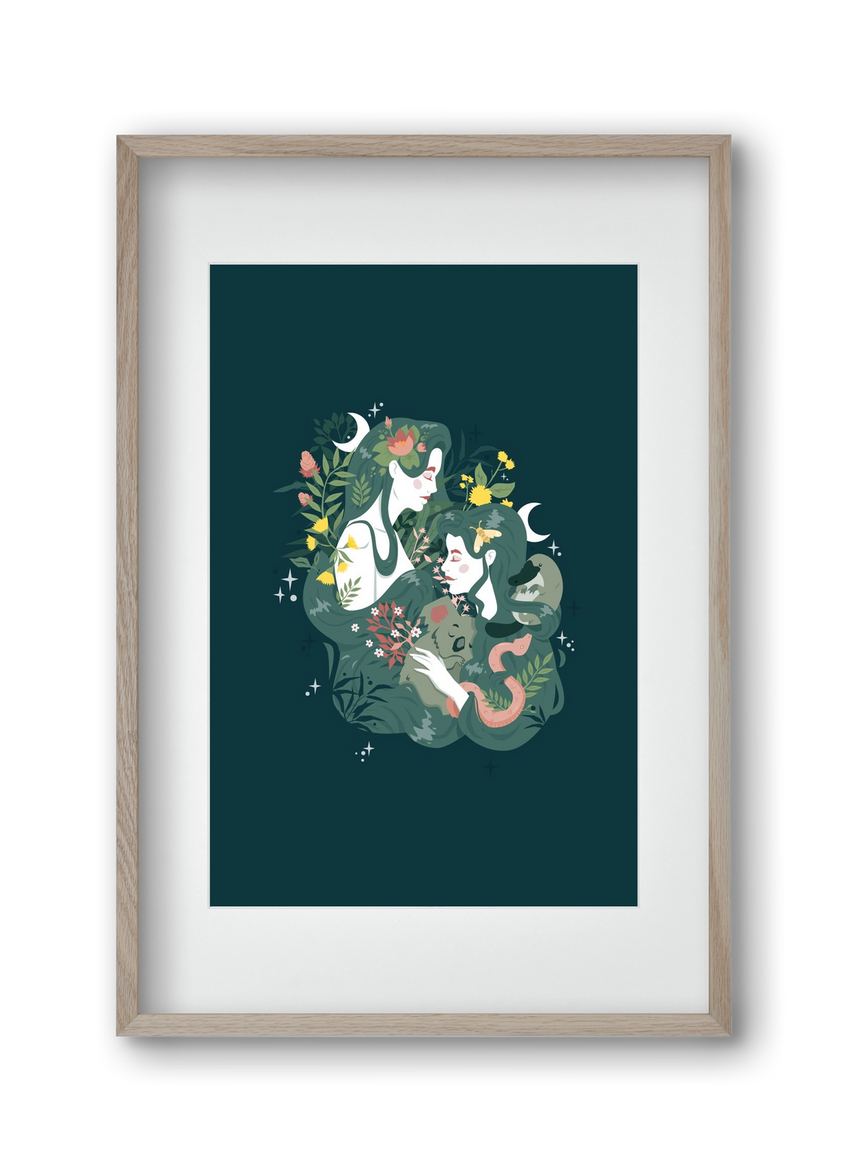 Flora & Fauna, 30x45 cm (20x30 cm), Tölgy keret, paszpartuval