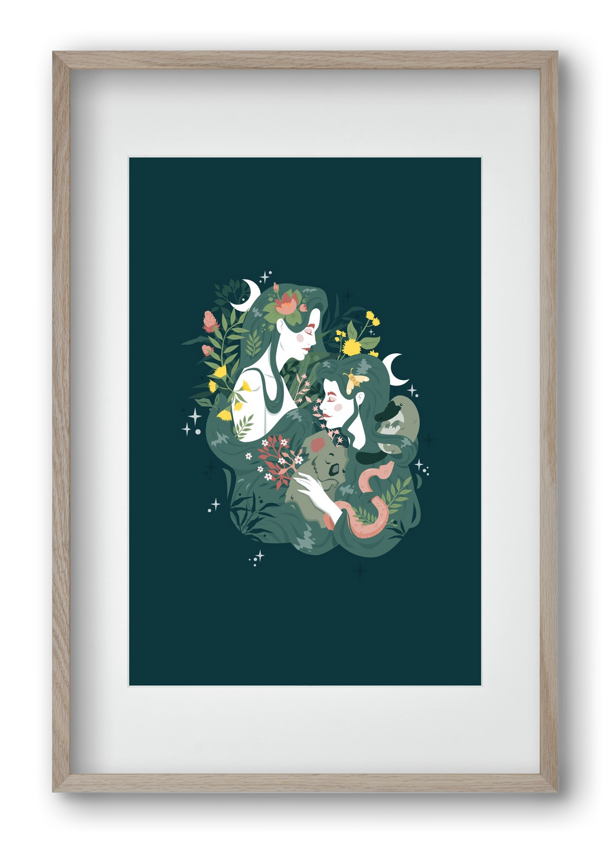 Flora & Fauna, 40x60 cm (30x45 cm), Tölgy keret, paszpartuval