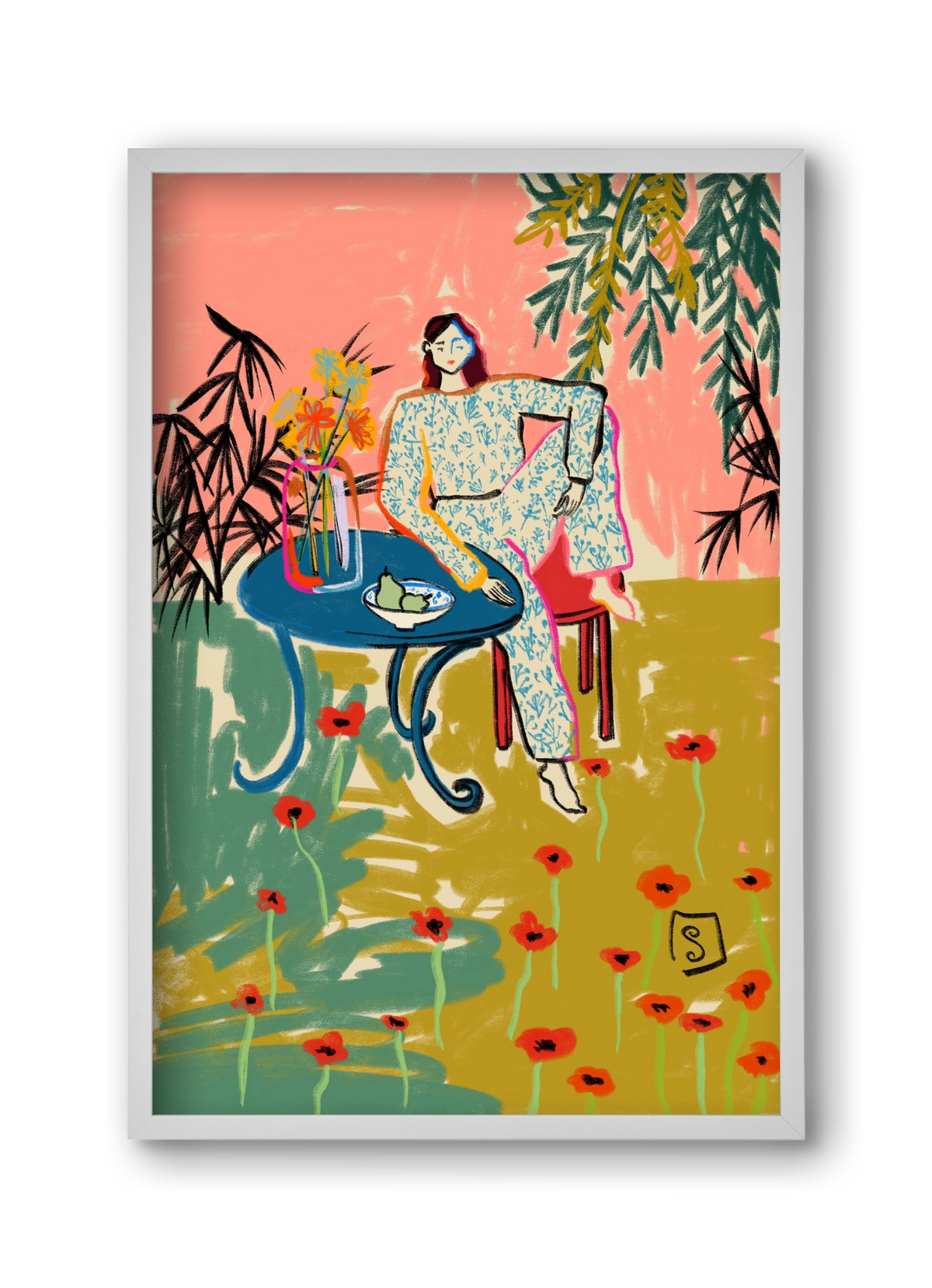 POPPY SEASON, 30x45 cm (30x45 cm), Fehér keret